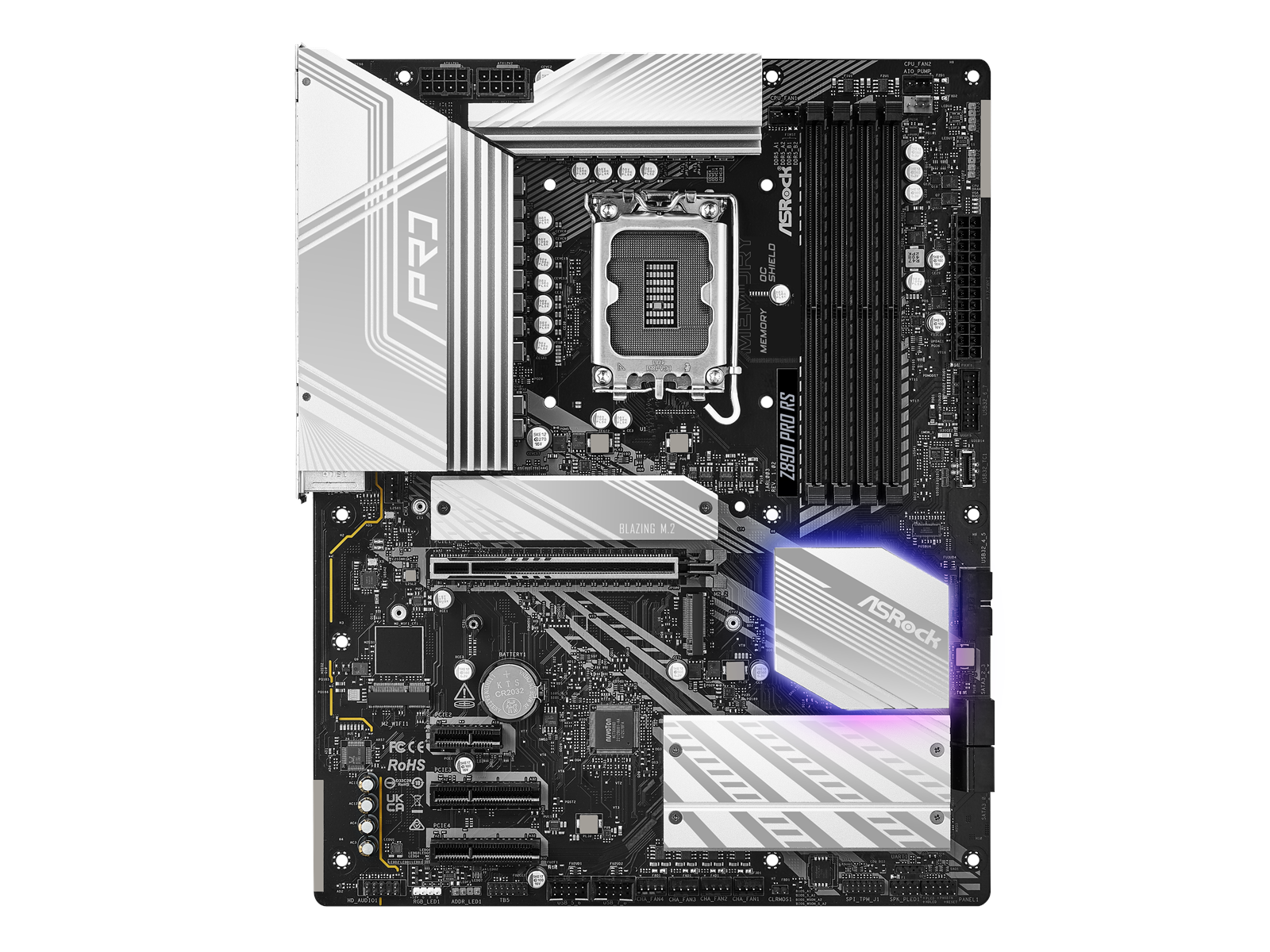 ASRock Z890 PRO RS Mainboard - Intel Z890 - Intel LGA1851 socket - DDR5 RAM - ATX