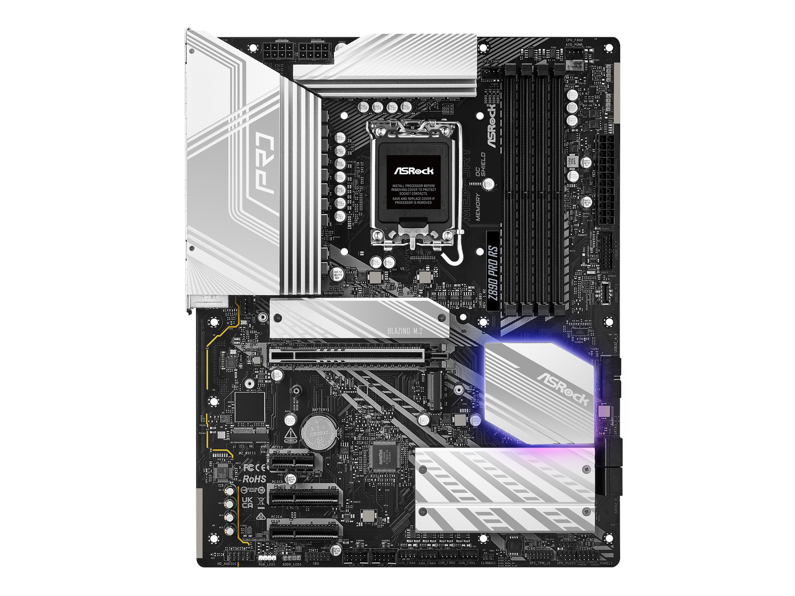 ASRock Z890 PRO RS Mainboard - Intel Z890 - Intel LGA1851 socket - DDR5 RAM - ATX