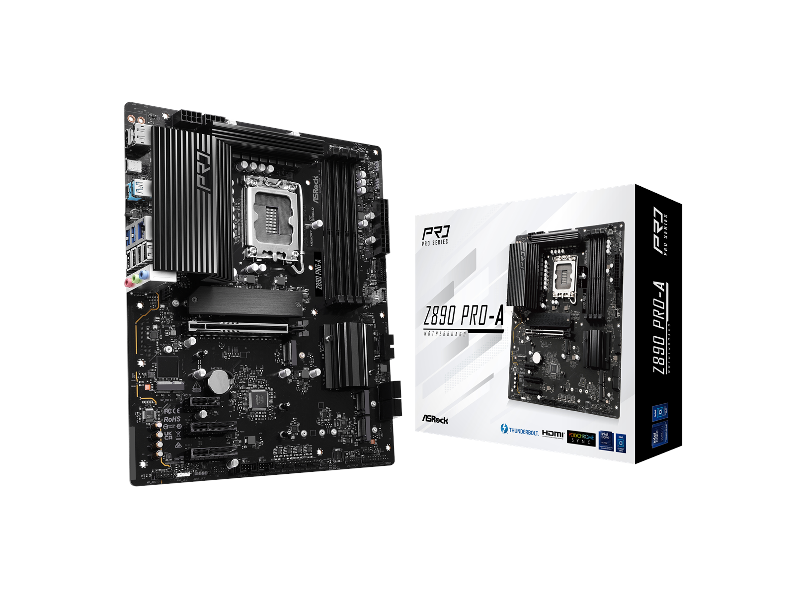 ASRock Z890 PRO-A Mainboard - Intel Z890 - Intel LGA1851 socket - DDR5 RAM - ATX