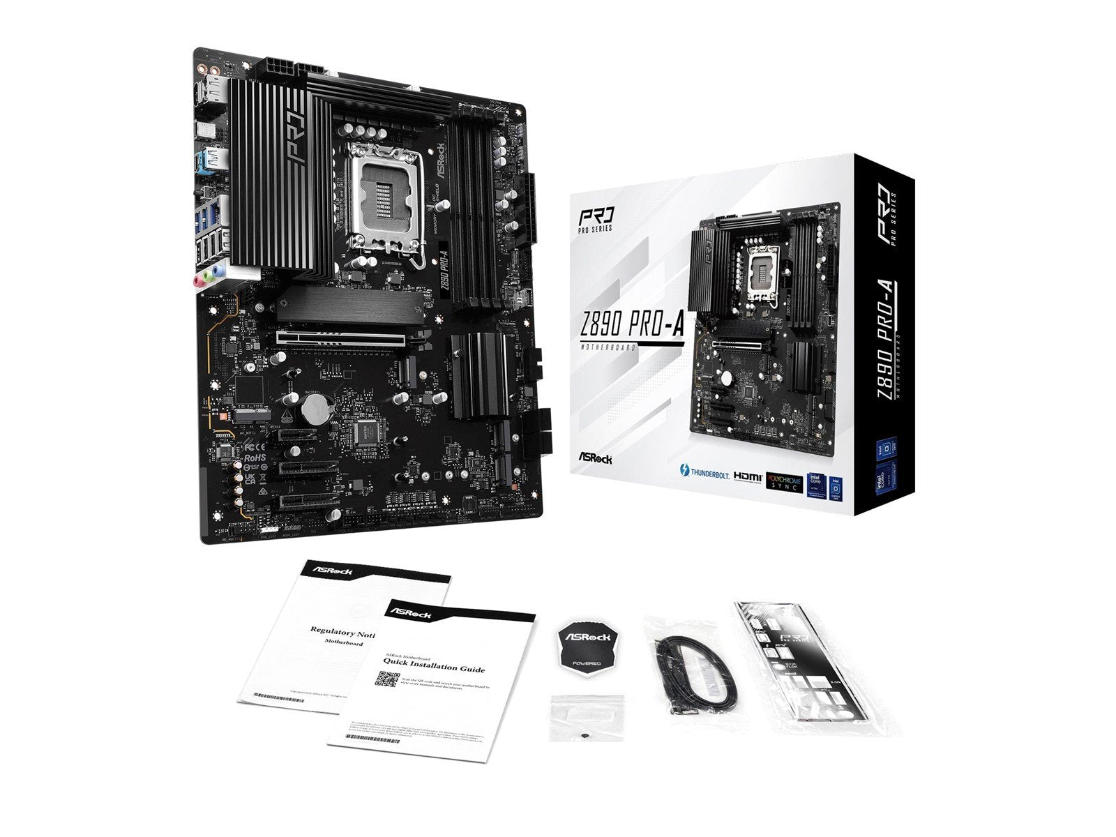 ASRock Z890 PRO-A Mainboard - Intel Z890 - Intel LGA1851 socket - DDR5 RAM - ATX