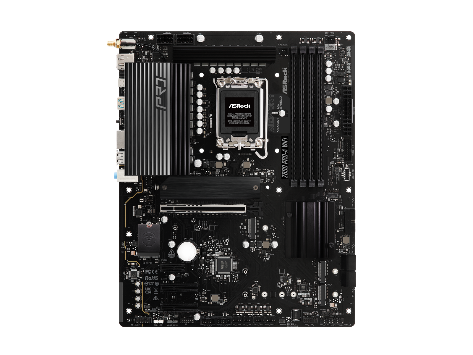 ASRock Z890 PRO-A WIFI Mainboard - Intel Z890 - Intel LGA1851 socket - DDR5 RAM - ATX