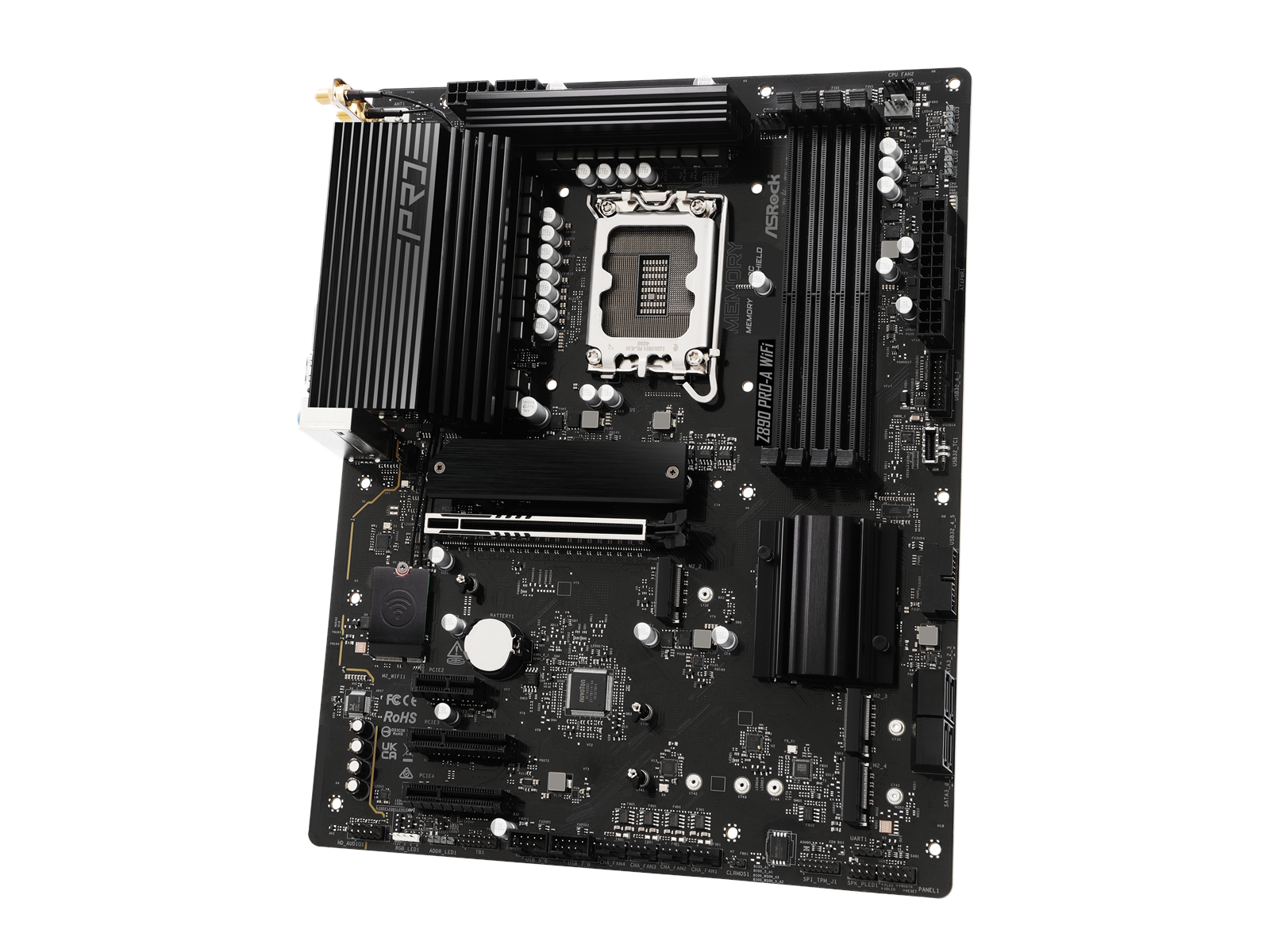ASRock Z890 PRO-A WIFI Mainboard - Intel Z890 - Intel LGA1851 socket - DDR5 RAM - ATX