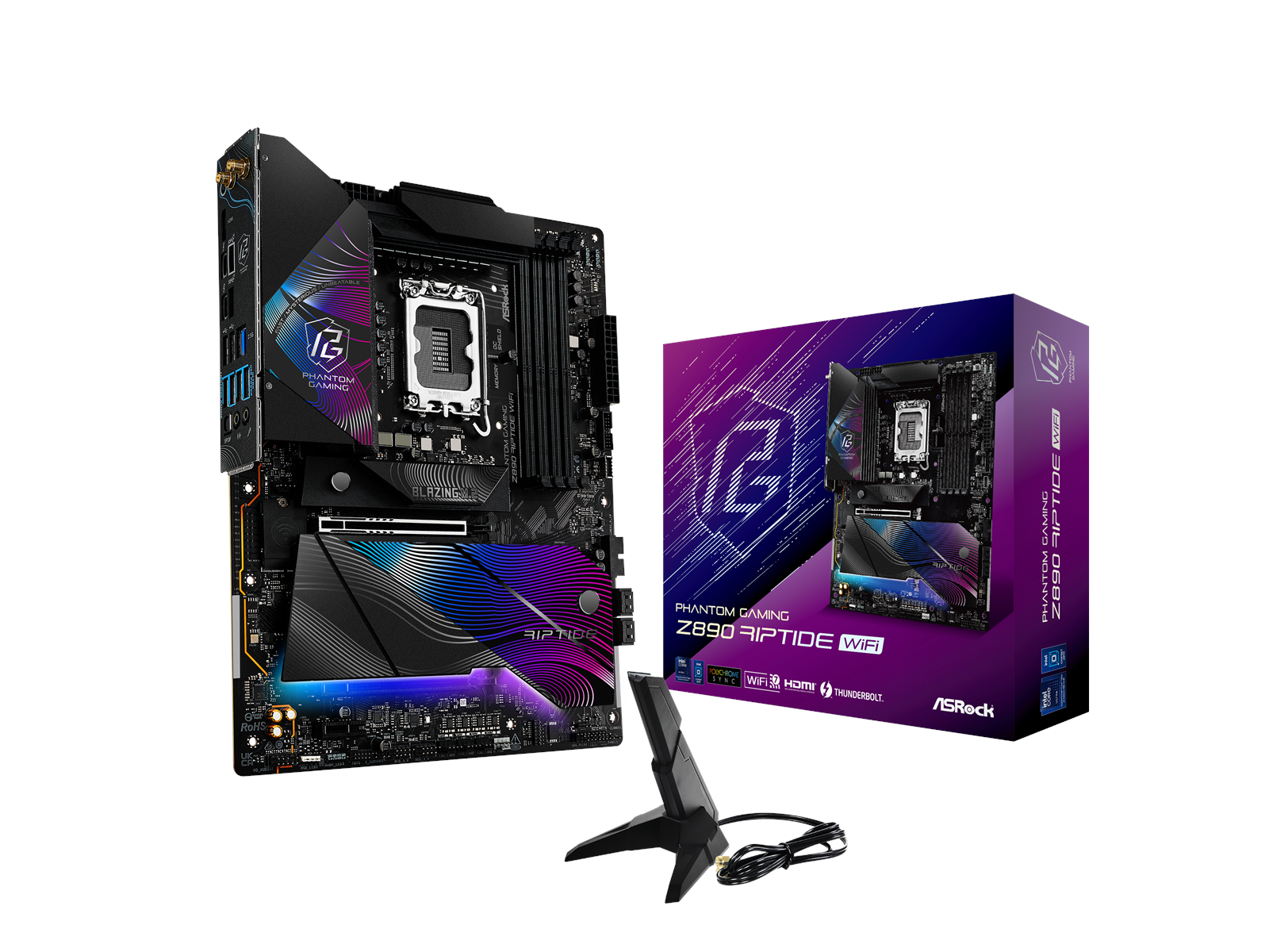 ASRock Z890 RIPTIDE WIFI Mainboard - Intel Z890 - Intel LGA1851 socket - DDR5 RAM - ATX