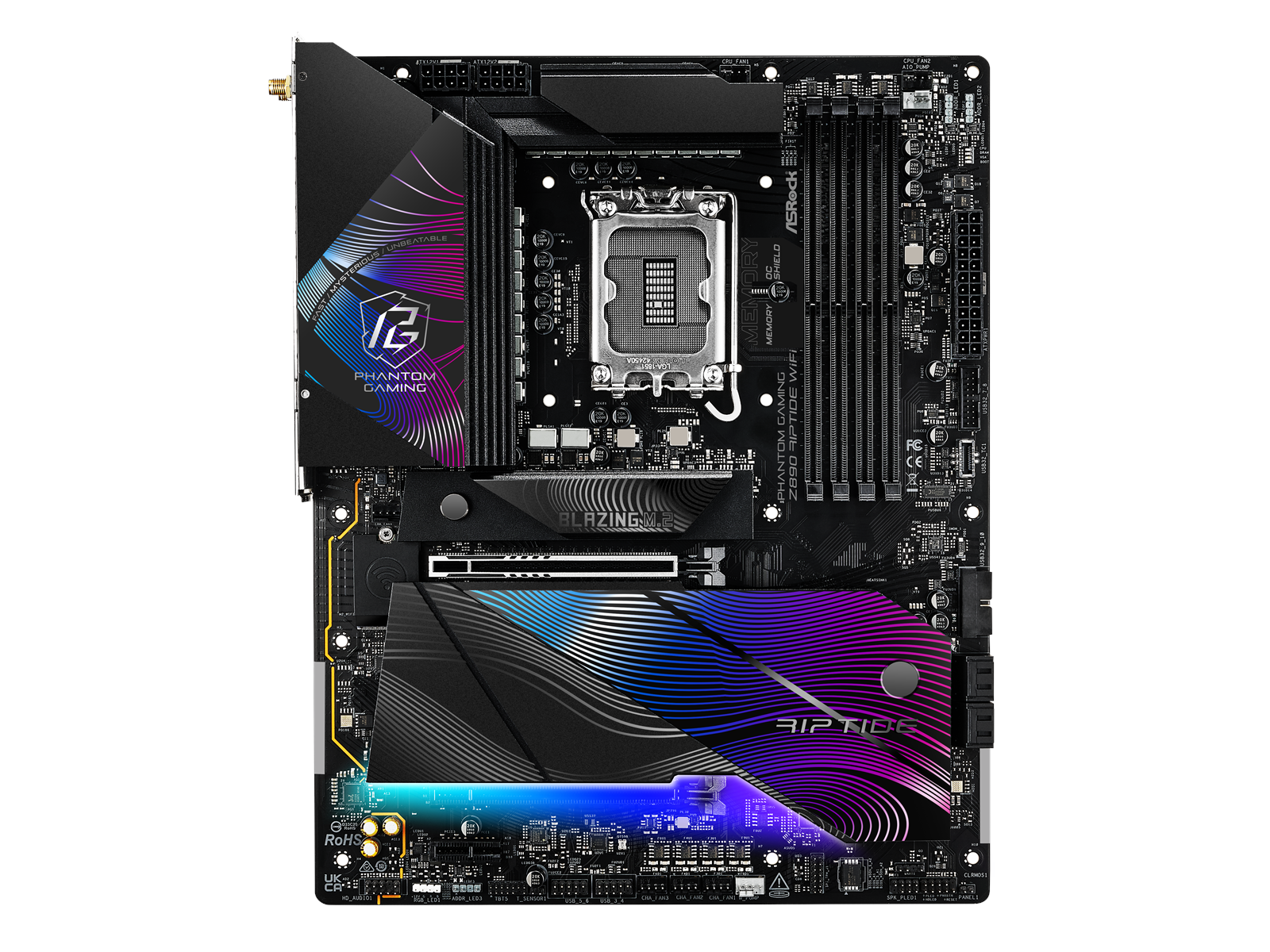 ASRock Z890 RIPTIDE WIFI Mainboard - Intel Z890 - Intel LGA1851 socket - DDR5 RAM - ATX