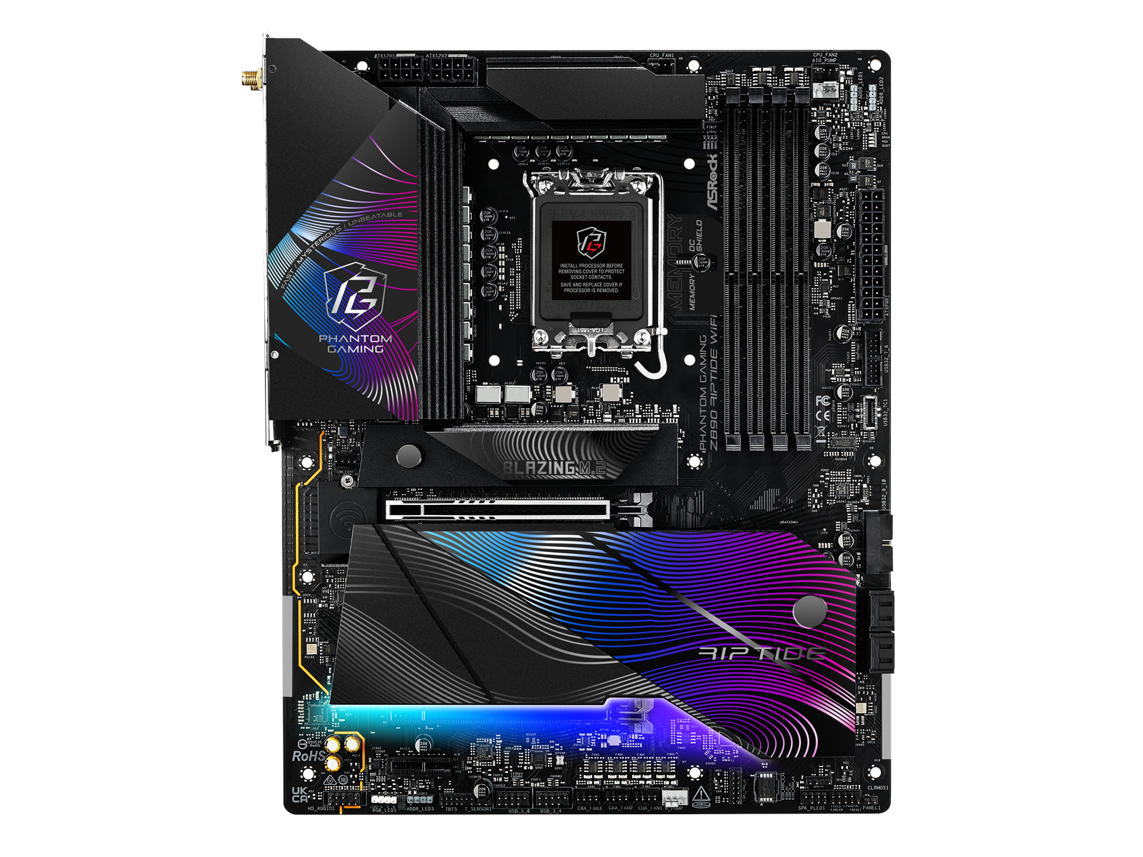 ASRock Z890 RIPTIDE WIFI Mainboard - Intel Z890 - Intel LGA1851 socket - DDR5 RAM - ATX