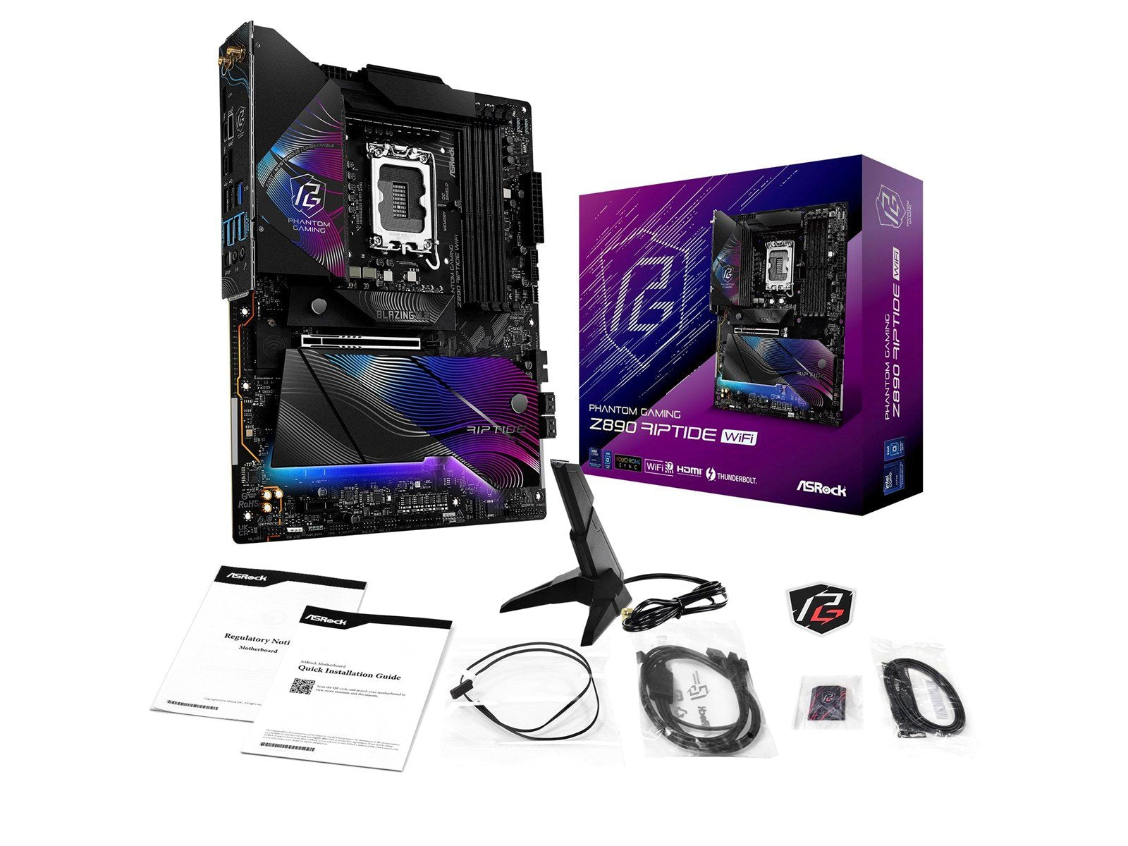 ASRock Z890 RIPTIDE WIFI Mainboard - Intel Z890 - Intel LGA1851 socket - DDR5 RAM - ATX