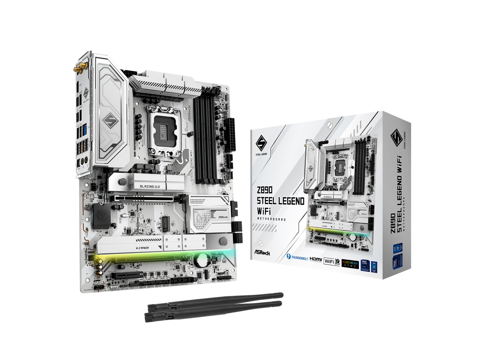 ASRock Z890 STEEL LEGEND WIFI Mainboard - Intel Z890 - Intel LGA1851 socket - DDR5 RAM - ATX