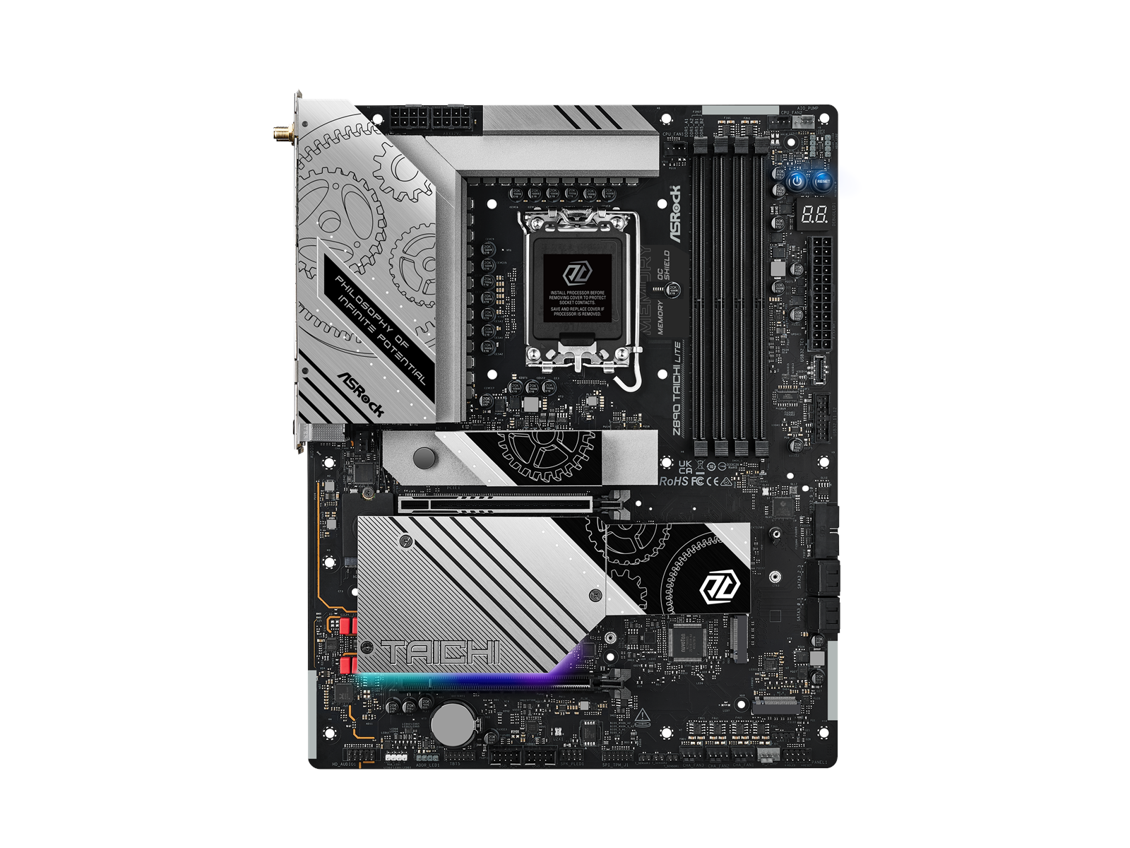 ASRock Z890 TAICHI LITE Mainboard - Intel Z890 - Intel LGA1851 socket - DDR5 RAM - ATX