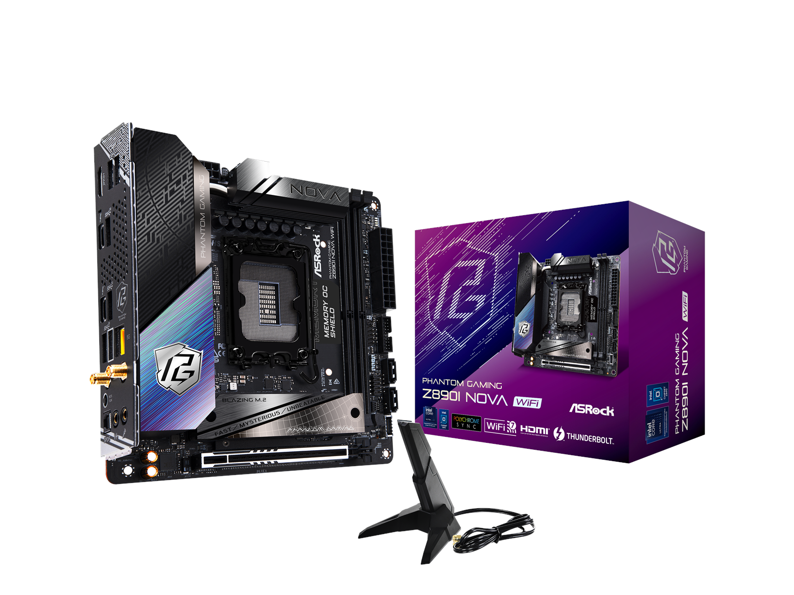 ASRock Z890I NOVA WIFI Mainboard - Intel Z890 - Intel LGA1851 socket - DDR5 RAM - Mini-ITX