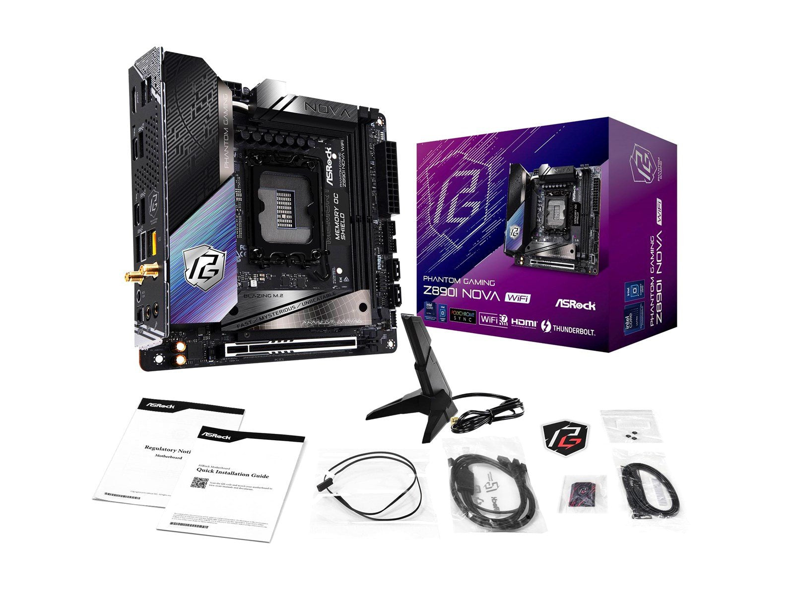 ASRock Z890I NOVA WIFI Mainboard - Intel Z890 - Intel LGA1851 socket - DDR5 RAM - Mini-ITX