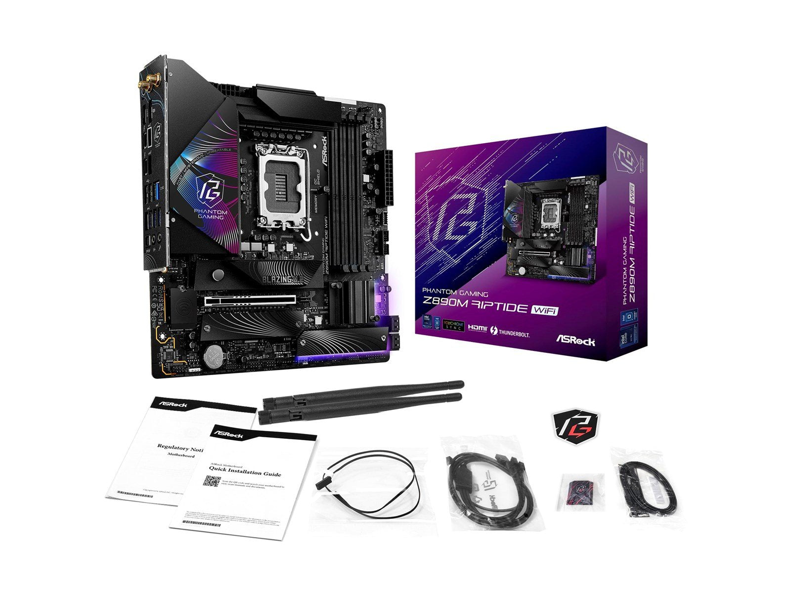 ASRock Z890M RIPTIDE WIFI Mainboard - Intel Z890 - Intel LGA1851 socket - DDR5 RAM - Micro-ATX