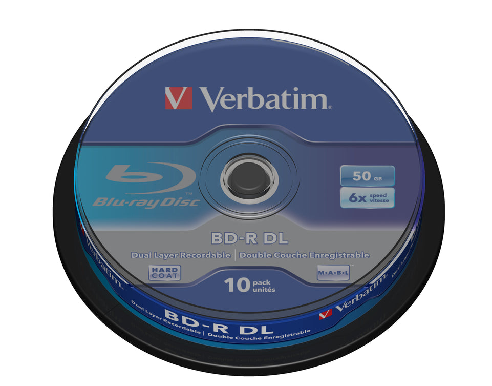 Bluray Verbatim 50GB 10pcs Spindel 6x White Blue