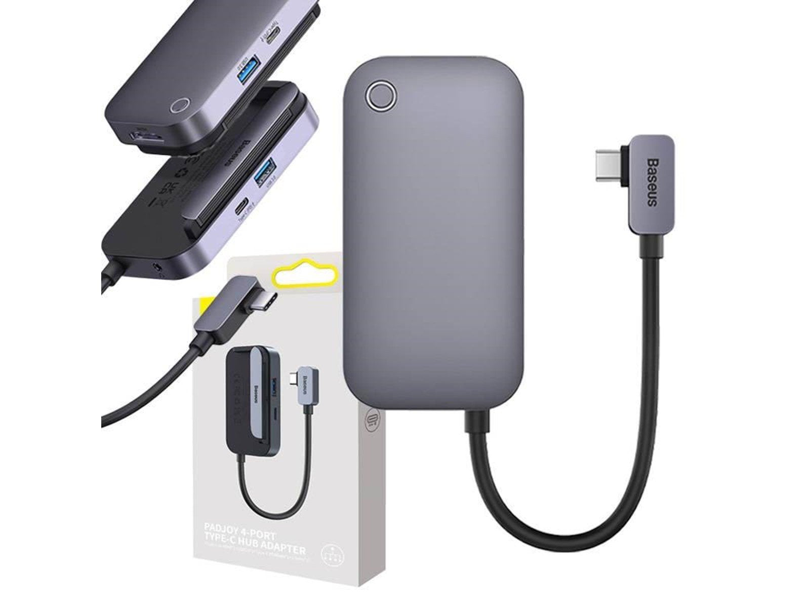 Baseus PadJoy Series 4-in-1 Hub (Gray) USB-Hubs - USB 3.0 - 4 - Grau