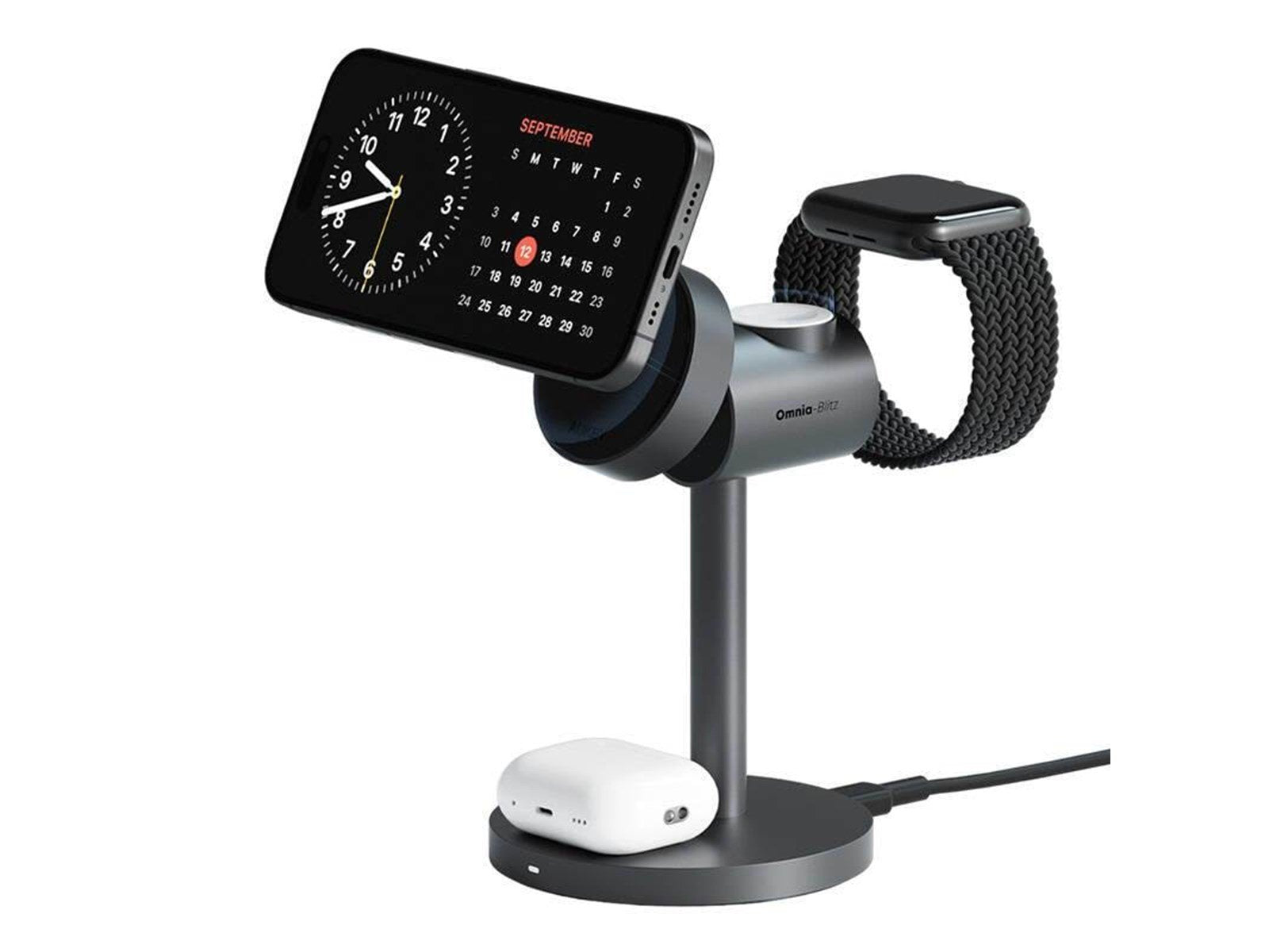 Aukey Wireless charger MagFusion 3 in 1 LC-MC311 15W Qi2 (gray)