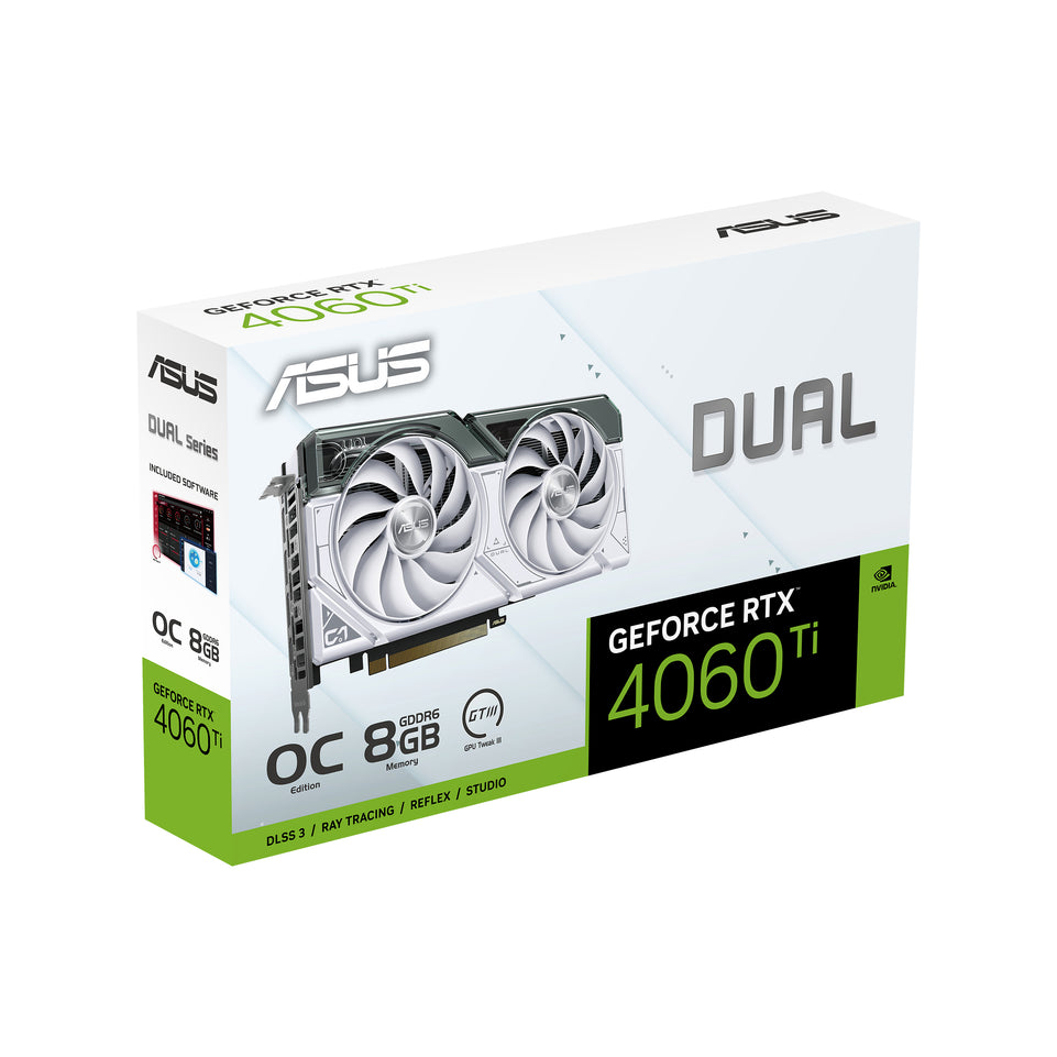 ASUS  DUAL-RTX4060TI-O8G-WHITE 8GB GDDR6 HDMI DP