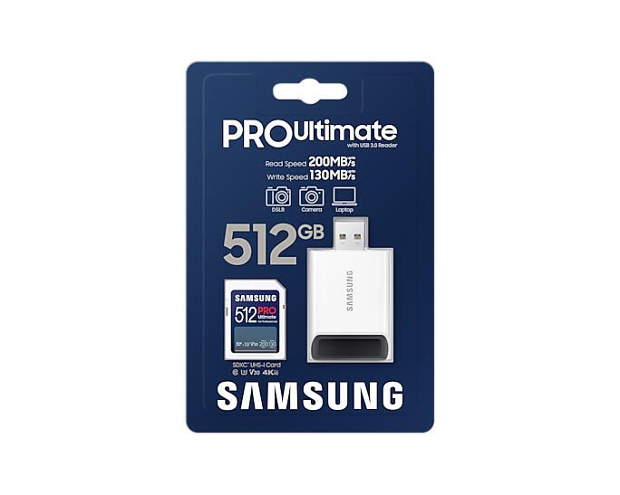 Samsung PRO Ultimate MB-SY512SB Speicherkarte 512 GB mit USB Kartenleser