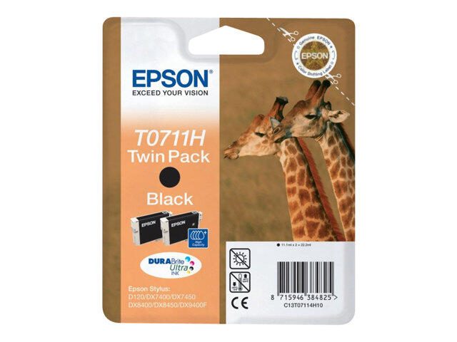 Epson Original T0711 Druckerpatronen - Doppelpack schwarz (C13T071140H10)