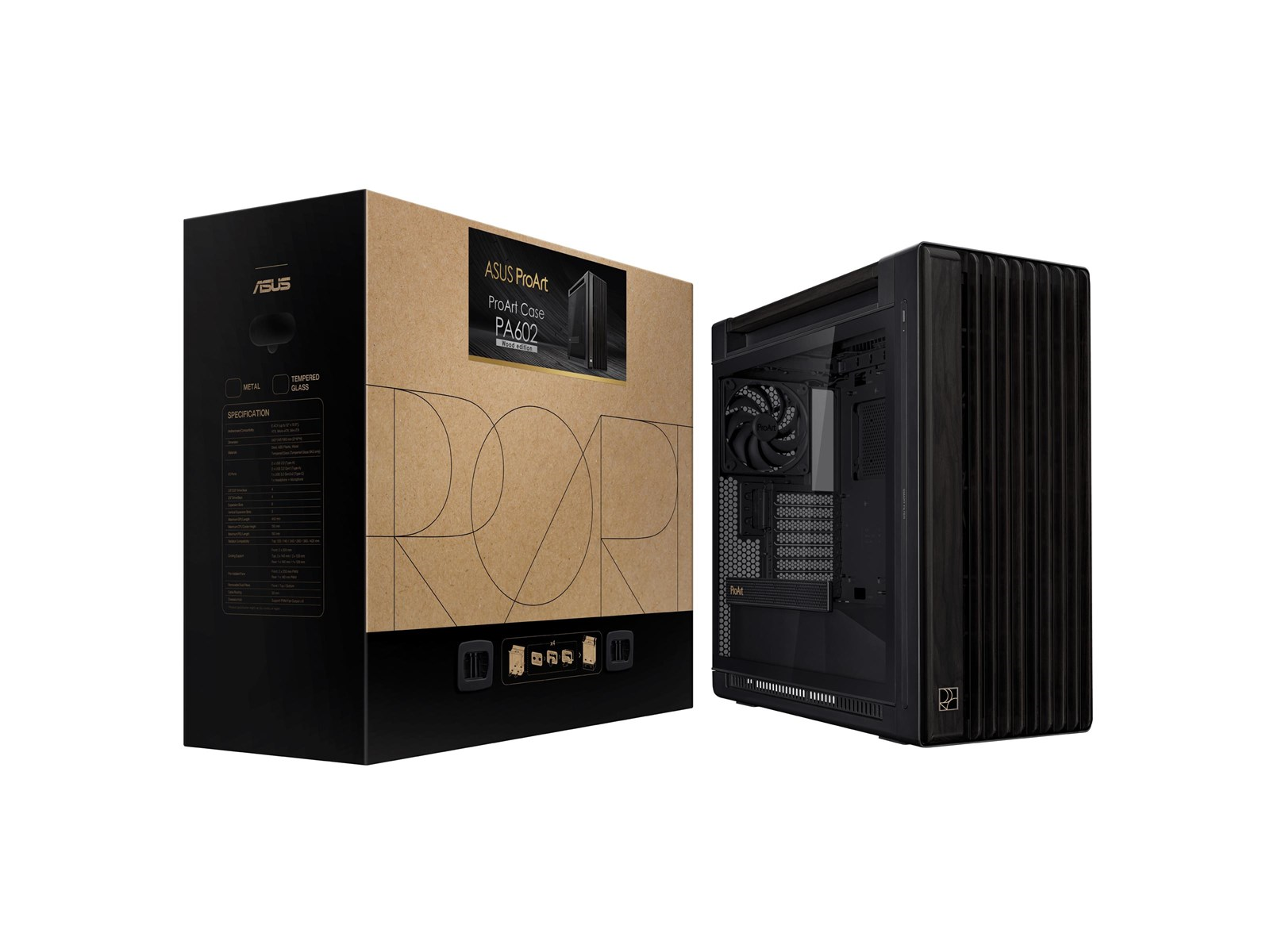 ASUS ProArt PA602 Wood TG Panel - Gehäuse - Fulltower - Schwarz