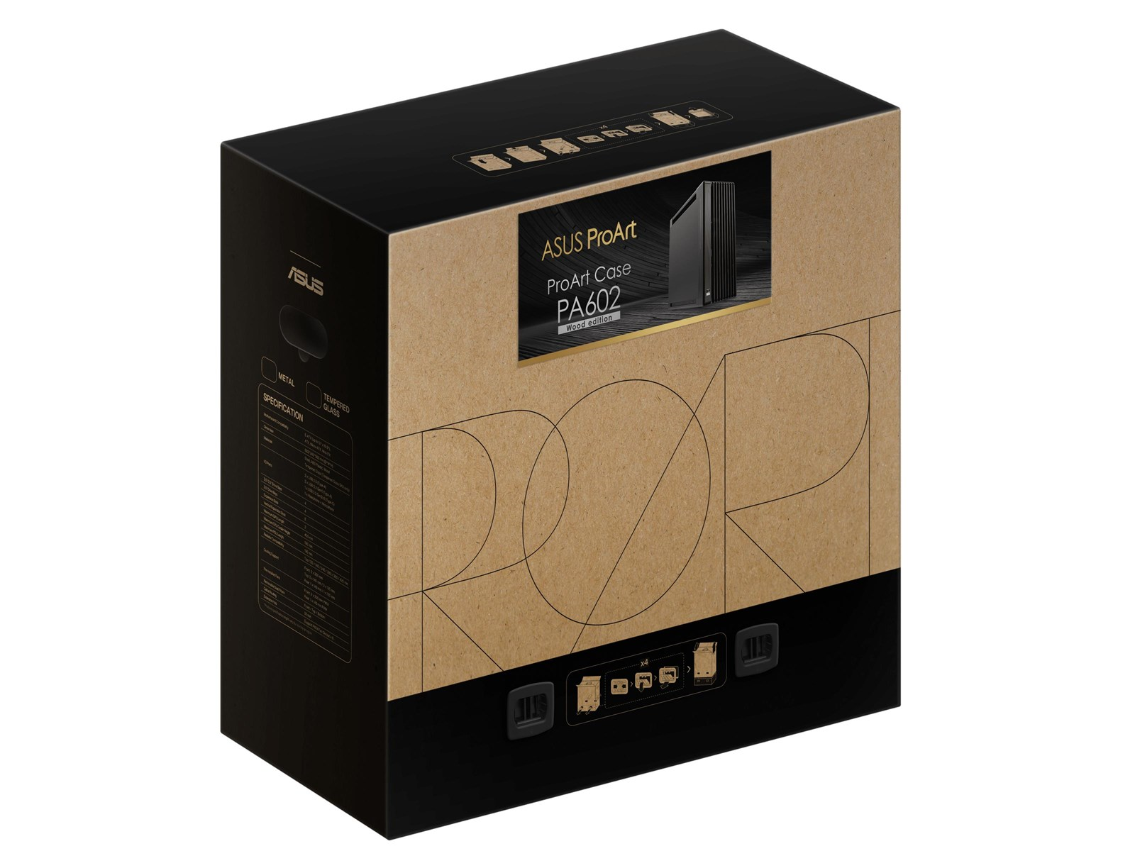 ASUS ProArt PA602 Wood Metal Panel - Gehäuse - Fulltower - Schwarz