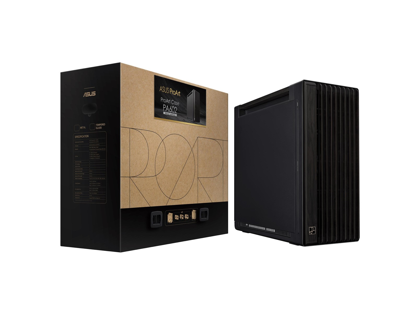 ASUS ProArt PA602 Wood Metal Panel - Gehäuse - Fulltower - Schwarz