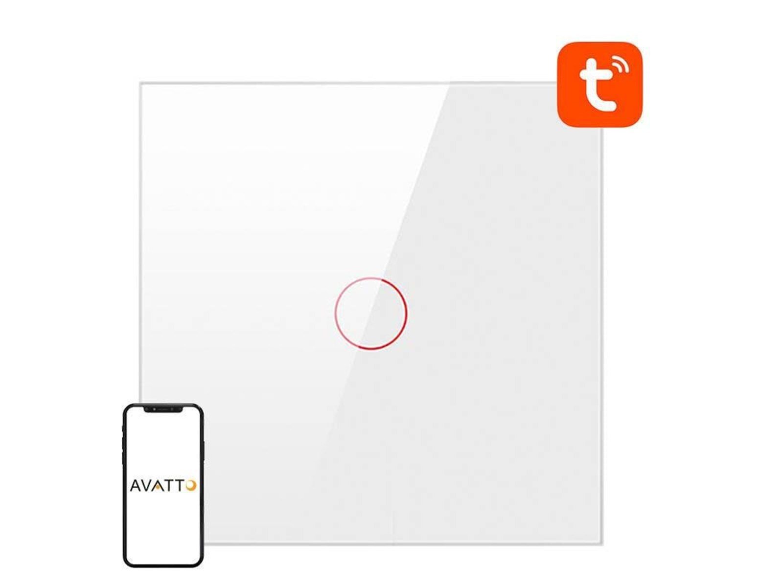 Avatto Smart Light Switch ZigBee LZTS02-EU-W1 1 Way No Neutral TUYA (white)