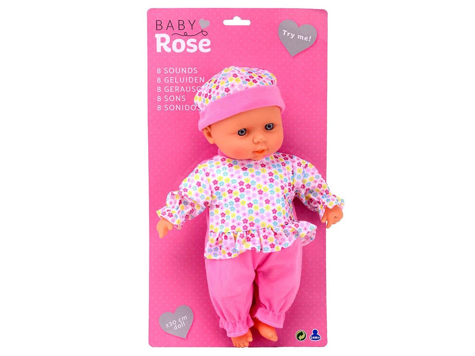 Baby Rose Baby Doll with Sounds 30cm.