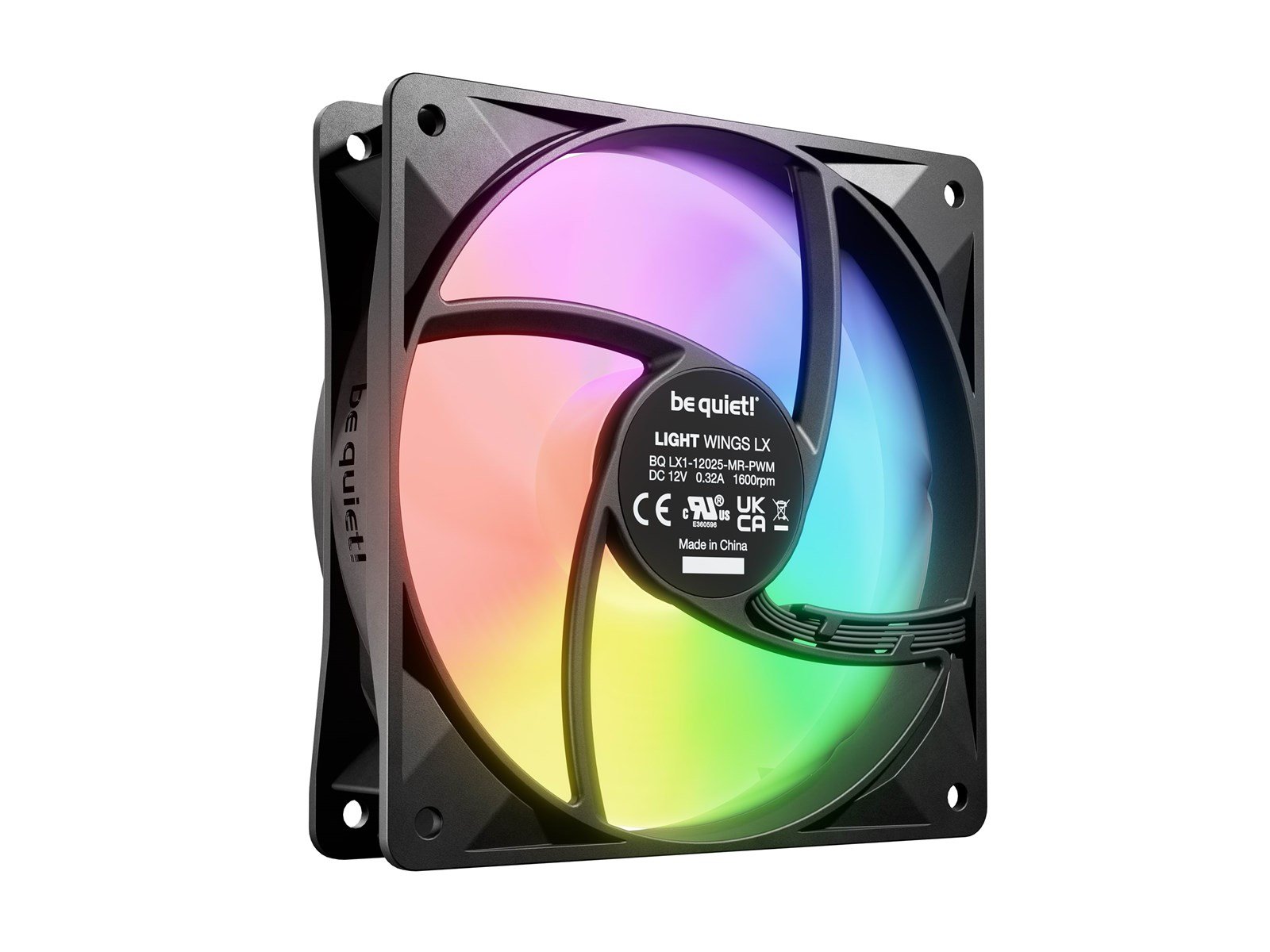 be quiet! LIGHT WINGS LX 120 (3-pack) - Gehäuselüfter - 120mm - Schwarz mit RGB LED - 25 dBA