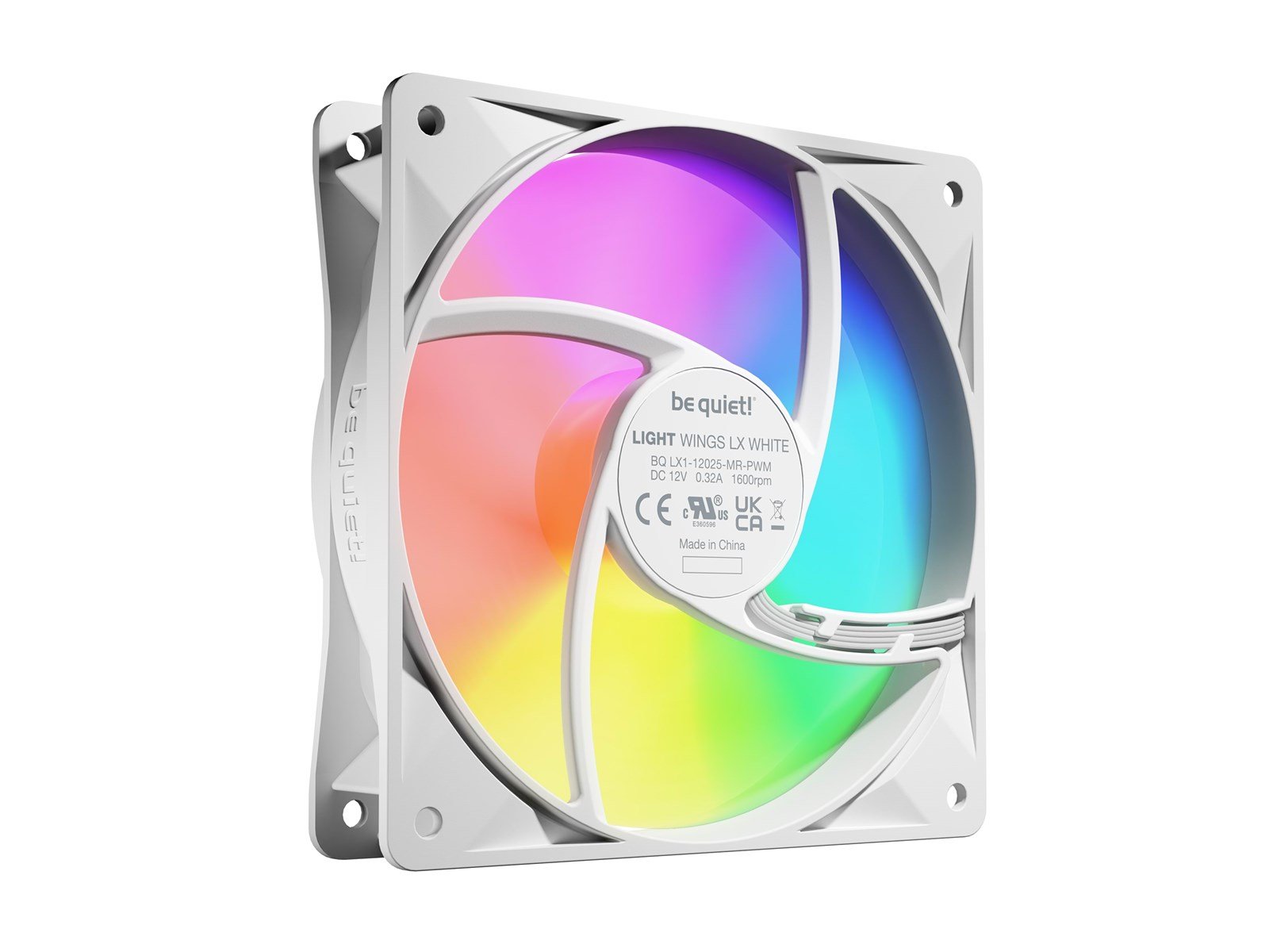 be quiet! LIGHT WINGS LX White (3-pack) - Gehäuselüfter - 120mm - Weiß mit RGB-Beleuchtung - 25 dBA