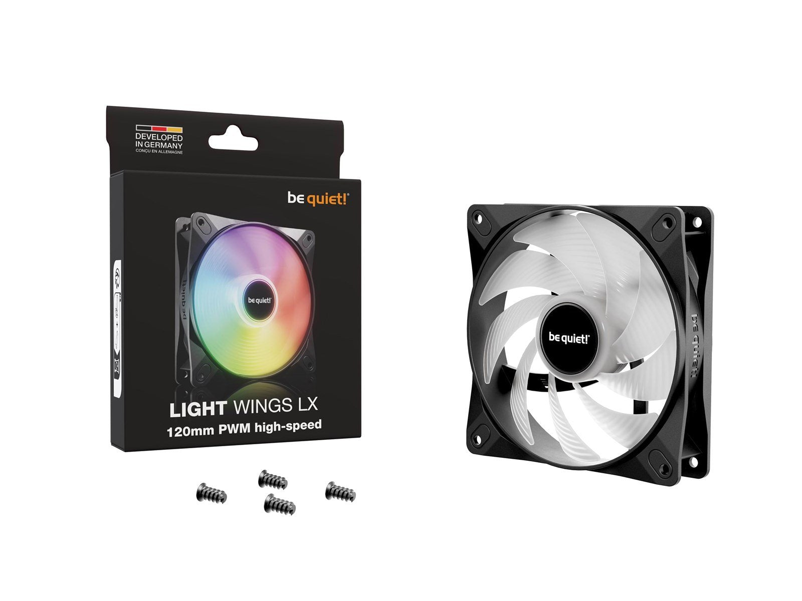 be quiet! LIGHT WINGS LX high-speed - Gehäuselüfter - 120mm - Schwarz mit RGB LED - 31 dBA