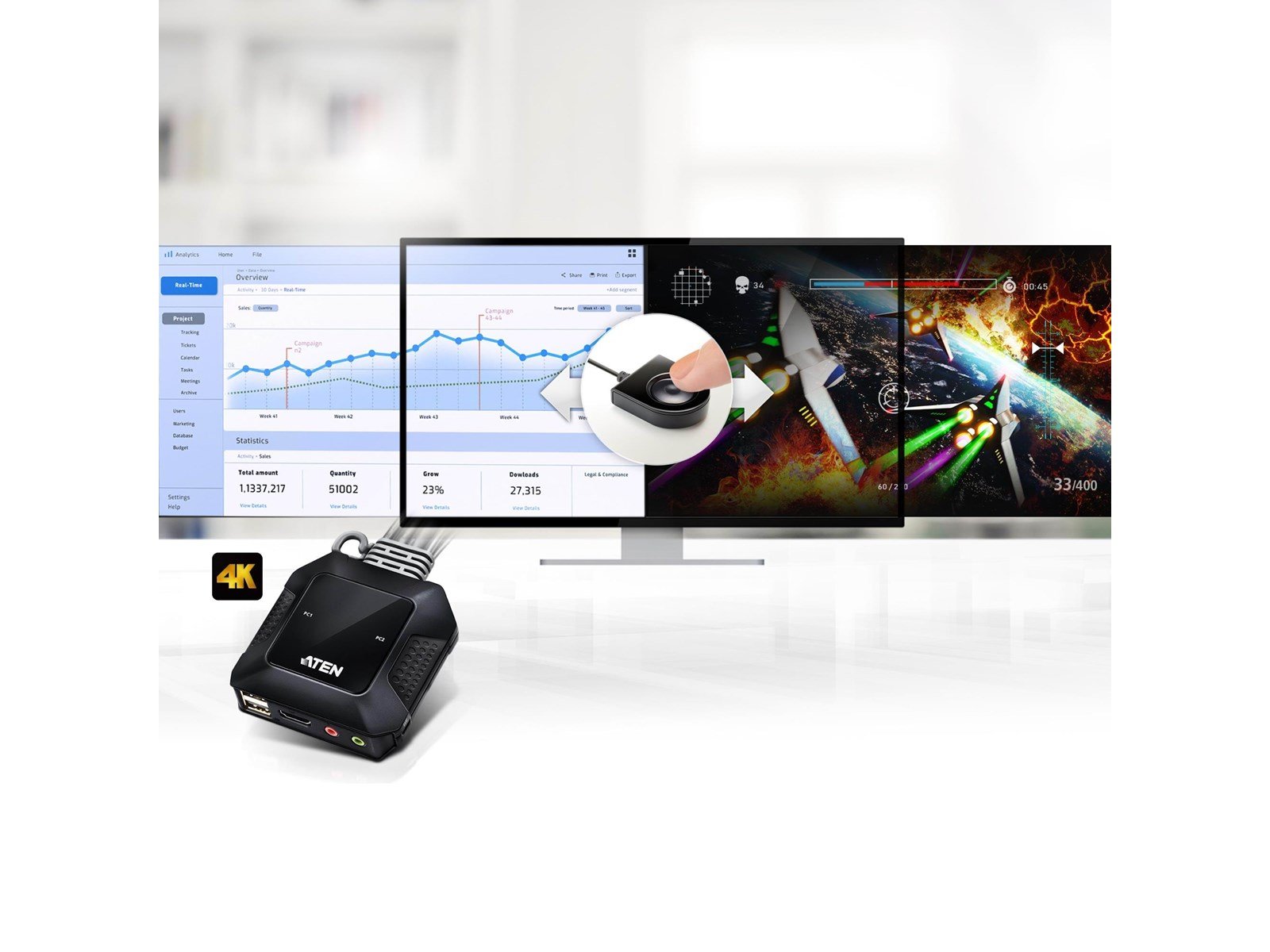 ATEN CS22H-AT KVM switch