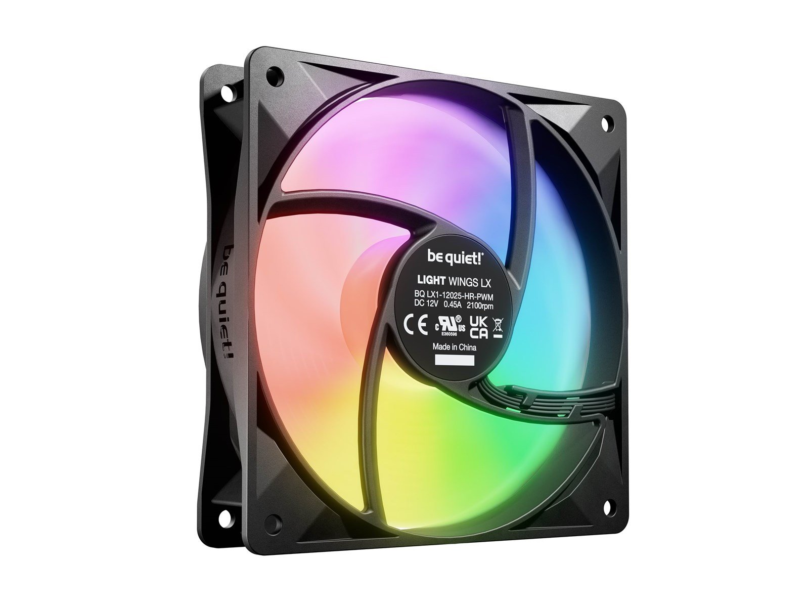 be quiet! LIGHT WINGS LX high-speed (3-pack) - Gehäuselüfter - 120mm - Schwarz mit RGB LED - 31 dBA