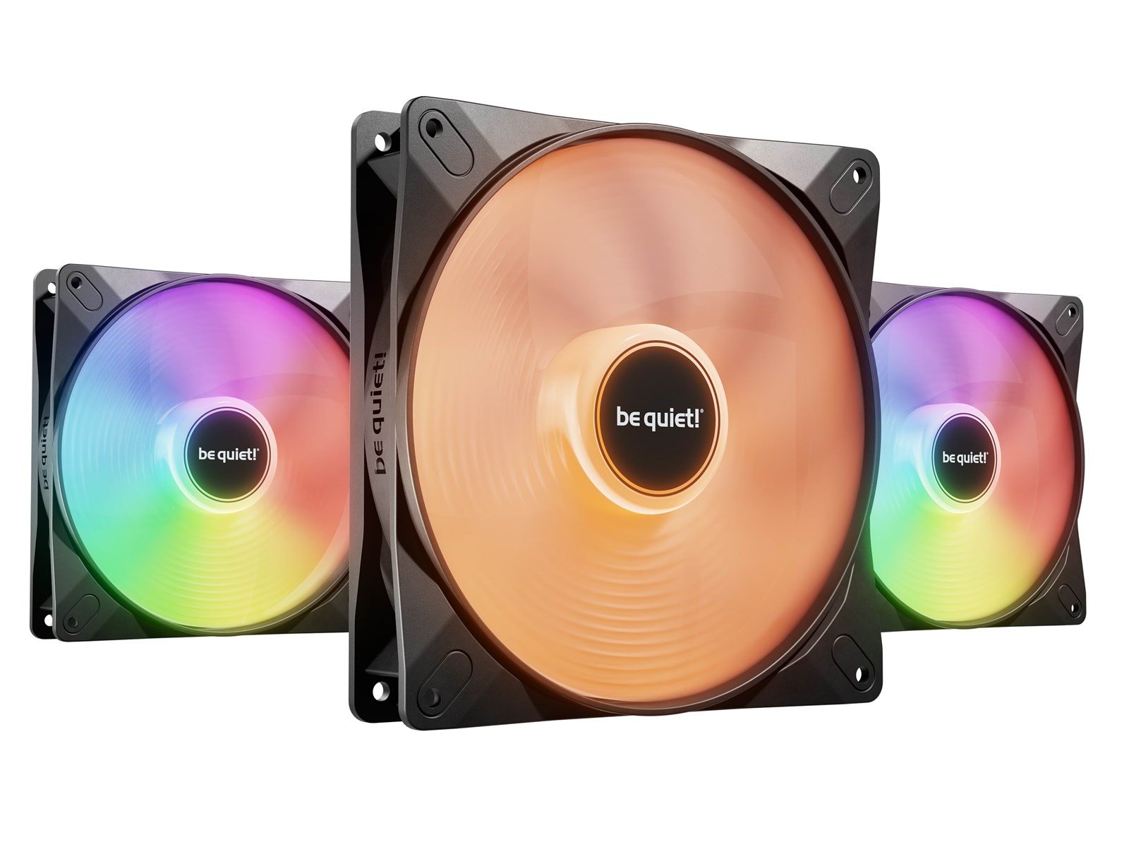 be quiet! LIGHT WINGS LX 140 (3-pack) - Gehäuselüfter - 140mm - Schwarz mit RGB LED - 23 dBA