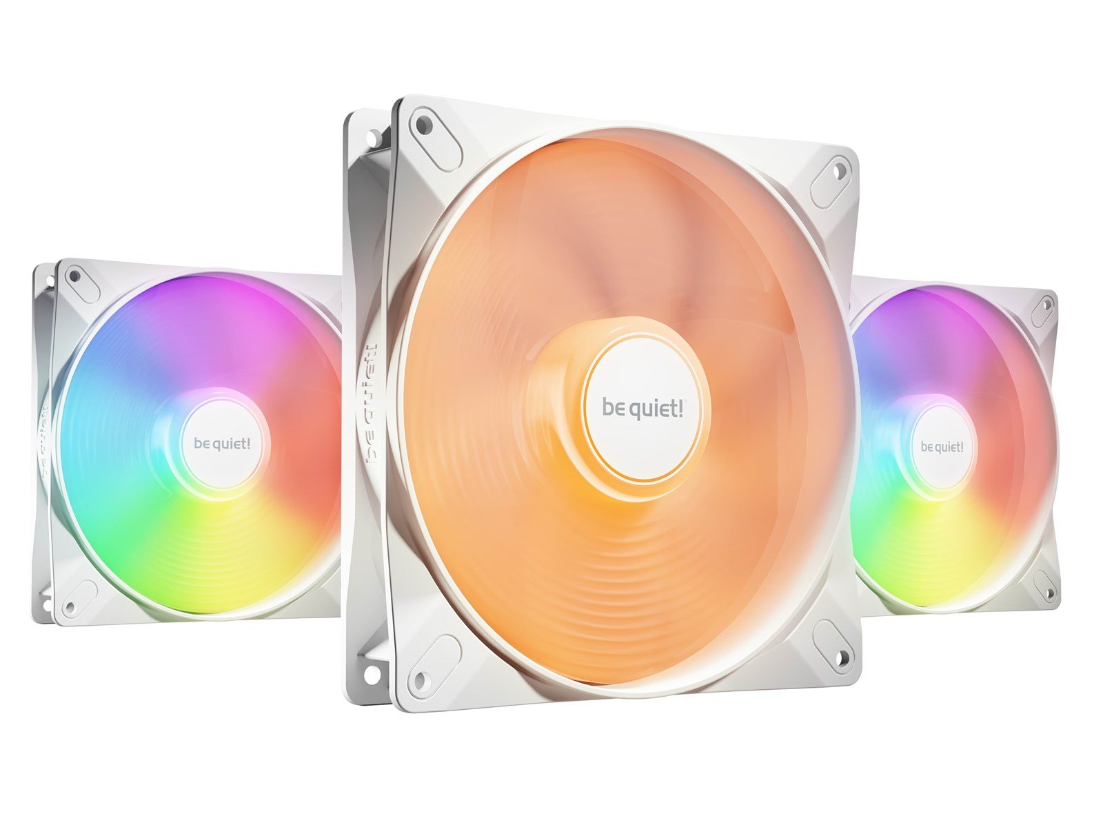 be quiet! LIGHT WINGS LX 140mm high-speed White (3-pack) - Gehäuselüfter - 140mm - Weiß mit RGB-Beleuchtung - 23 dBA