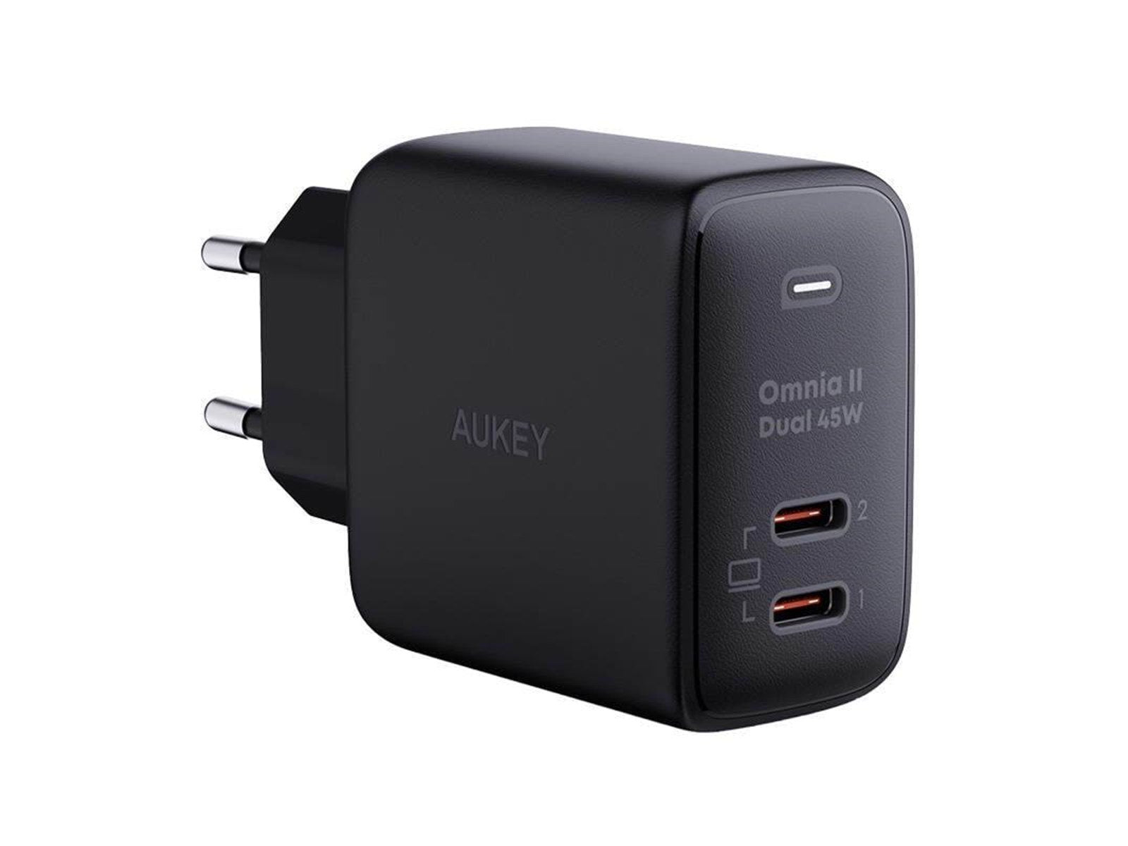 Aukey Wall Charger PA-B4T 2xUSB-C 45W (black)