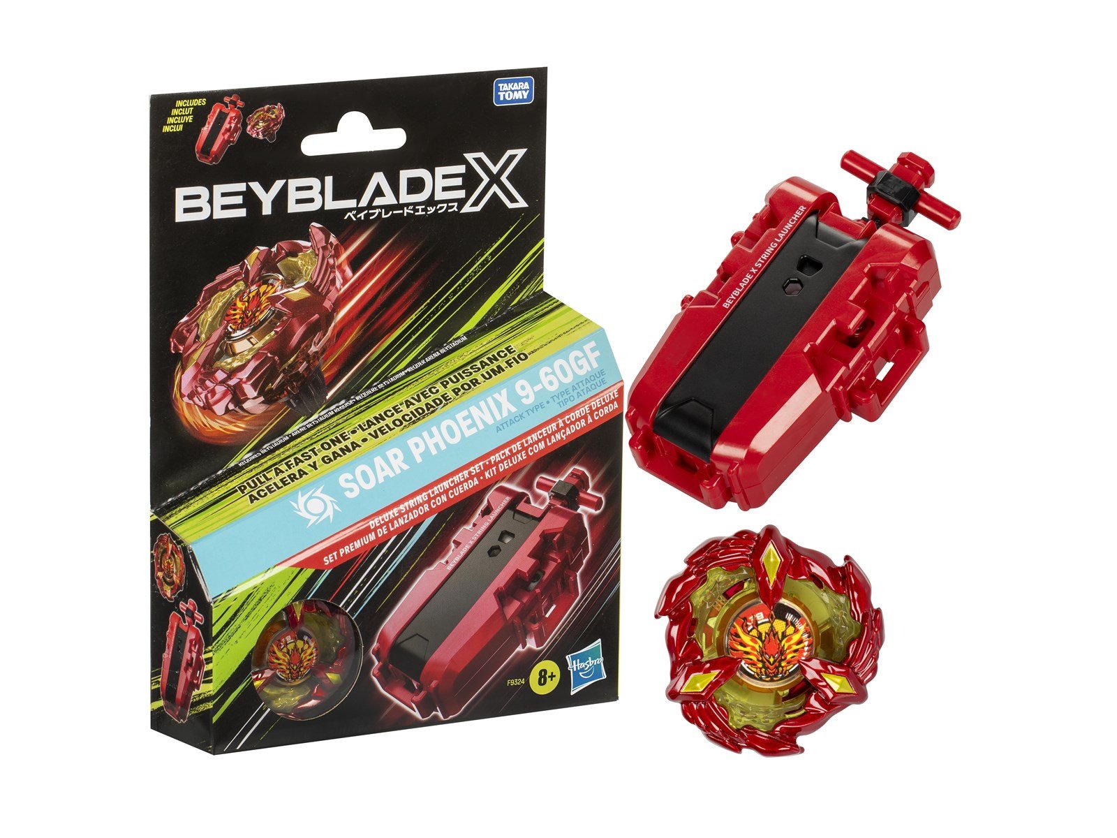 Beyblade X Soar Phoenix 9-60GF Deluxe String Launcher Set