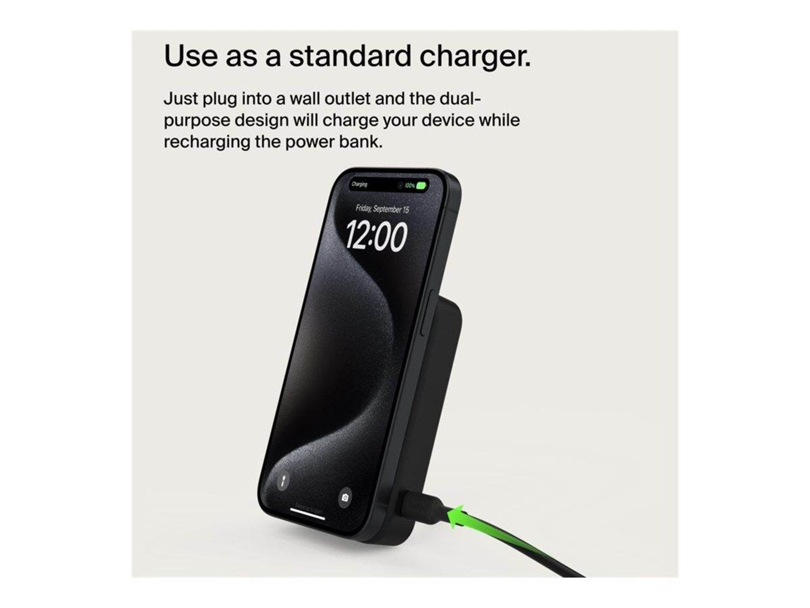 Belkin BoostCharge Pro wireless power bank - magnetic with Qi2 - magnetic 24 pin USB-C - 15 Watt
