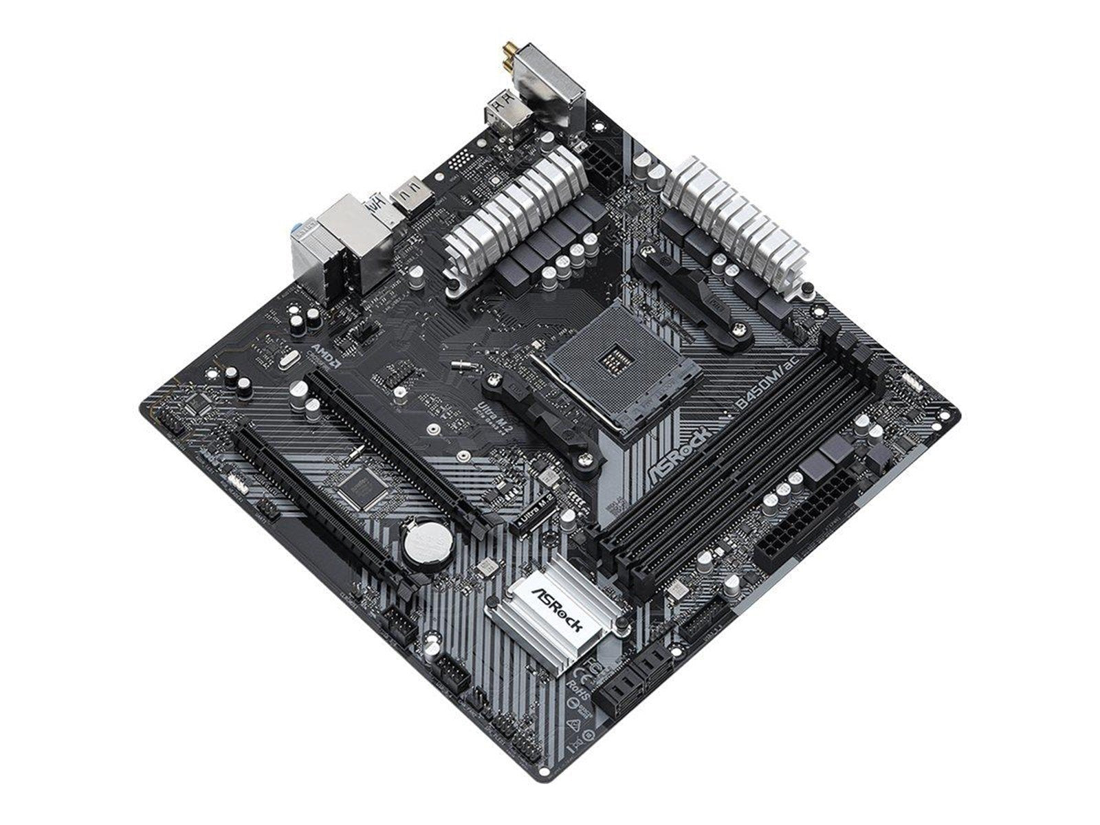 ASRock B450M/ac R2.0 Mainboard - AMD B450 - AMD AM4 socket - DDR4 RAM - Micro-ATX