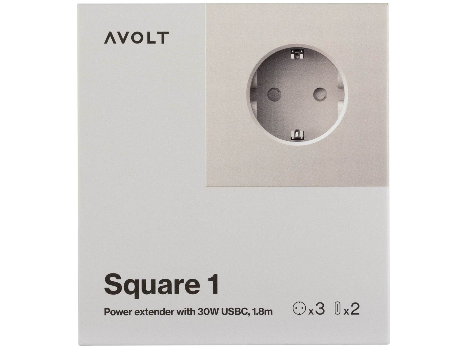 AVOLT Square 1 USB-C 30W 1.8 m - Gotland Gray