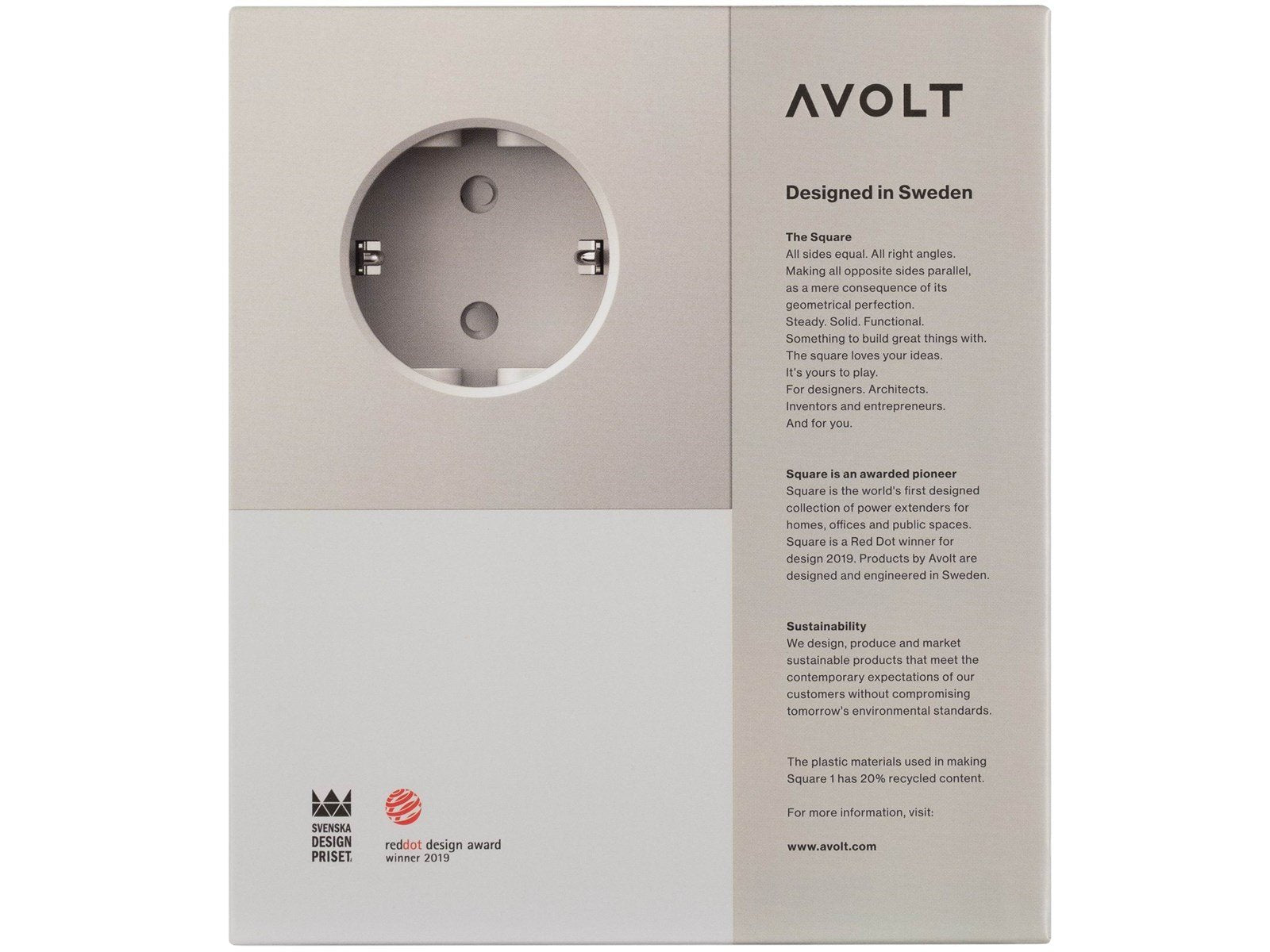 AVOLT Square 1 USB-C 30W 1.8 m - Gotland Gray