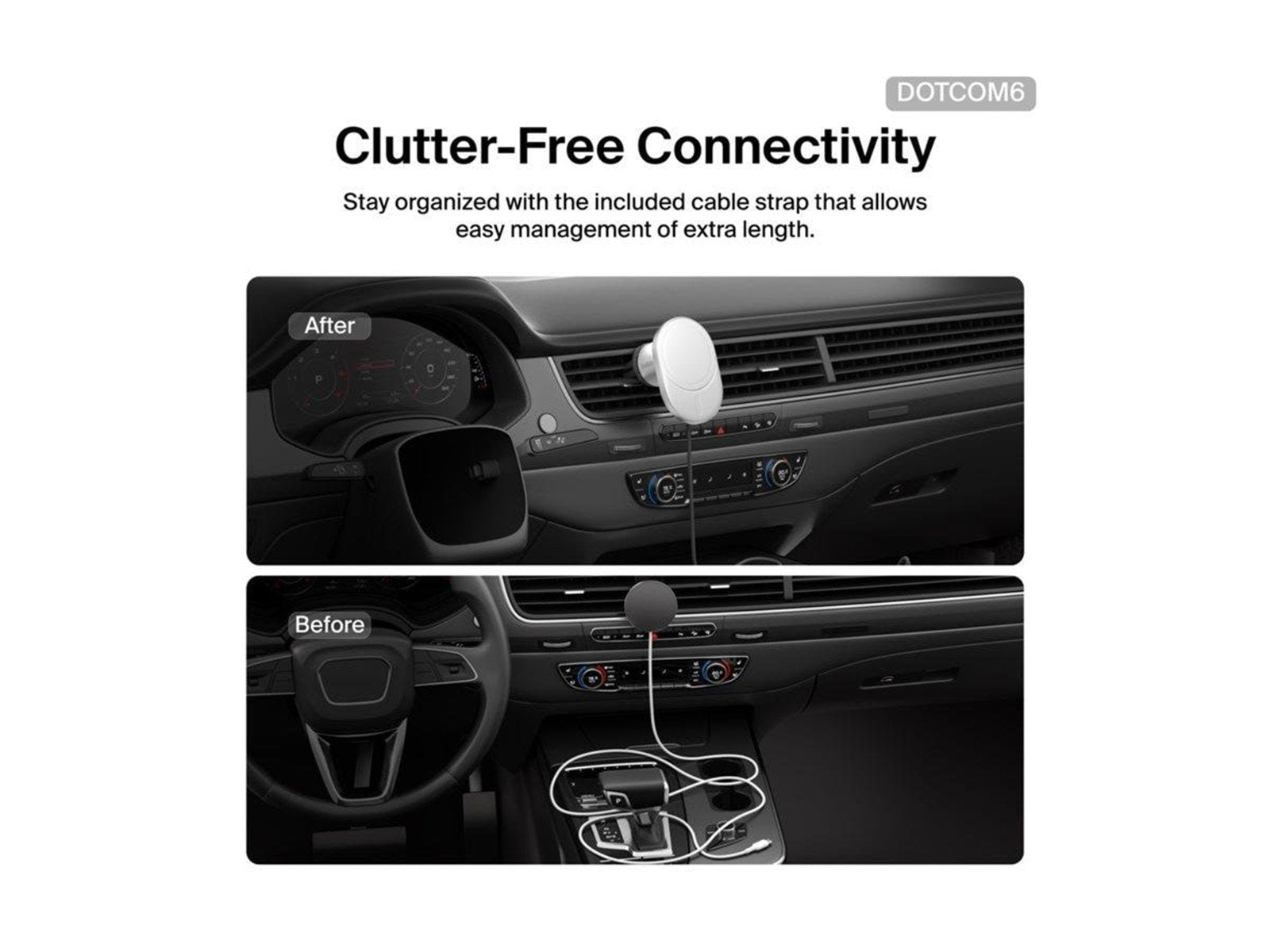 Belkin car wireless charging holder - magnetic with Qi2 + car power adapter - 15 Watt