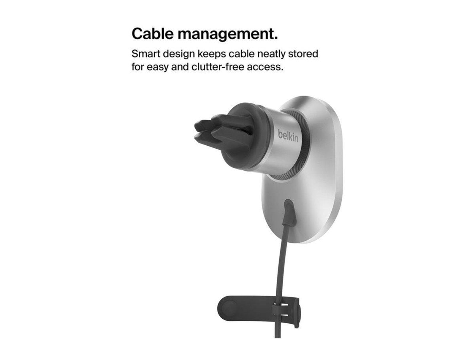 Belkin car wireless charging holder - magnetic with Qi2 + car power adapter - 15 Watt