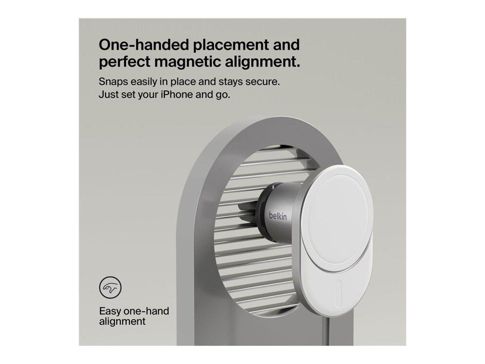 Belkin car wireless charging holder - magnetic with Qi2 + car power adapter - 15 Watt