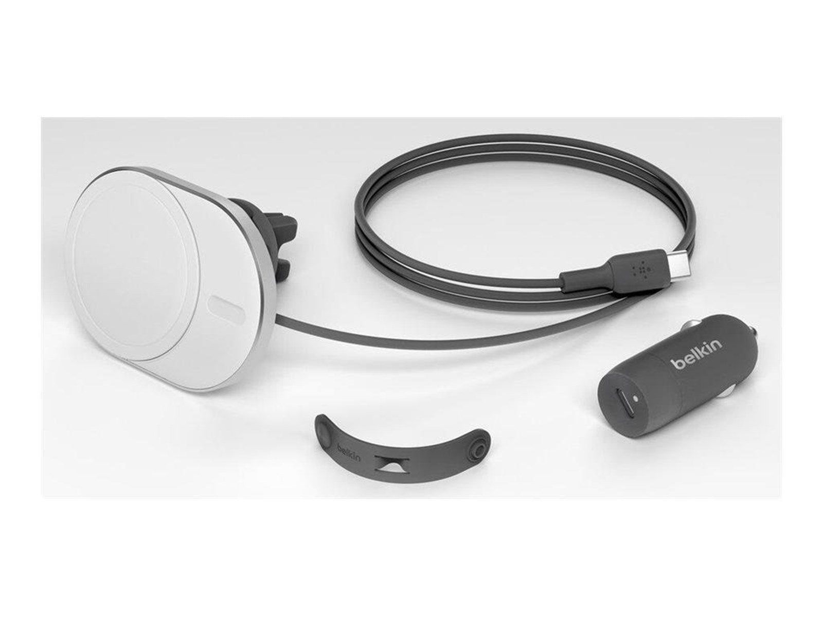 Belkin car wireless charging holder - magnetic with Qi2 + car power adapter - 15 Watt