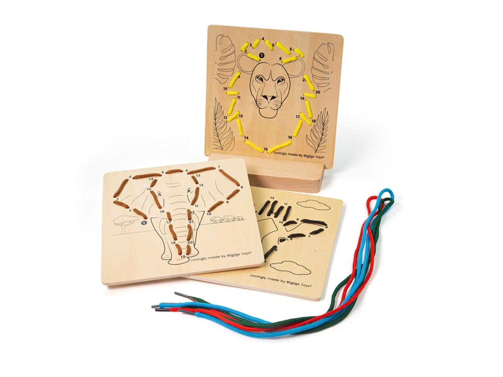 Bigjigs Wooden Puzzle by Numbers - Jungle 8 piece Holz