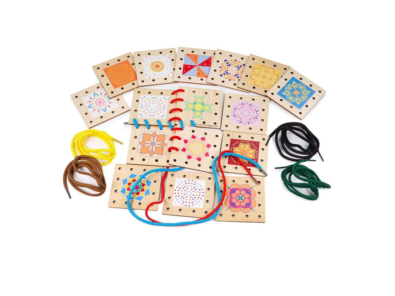 Bigjigs Wooden Puzzle Tiles Shapes 22 pcs. Holz