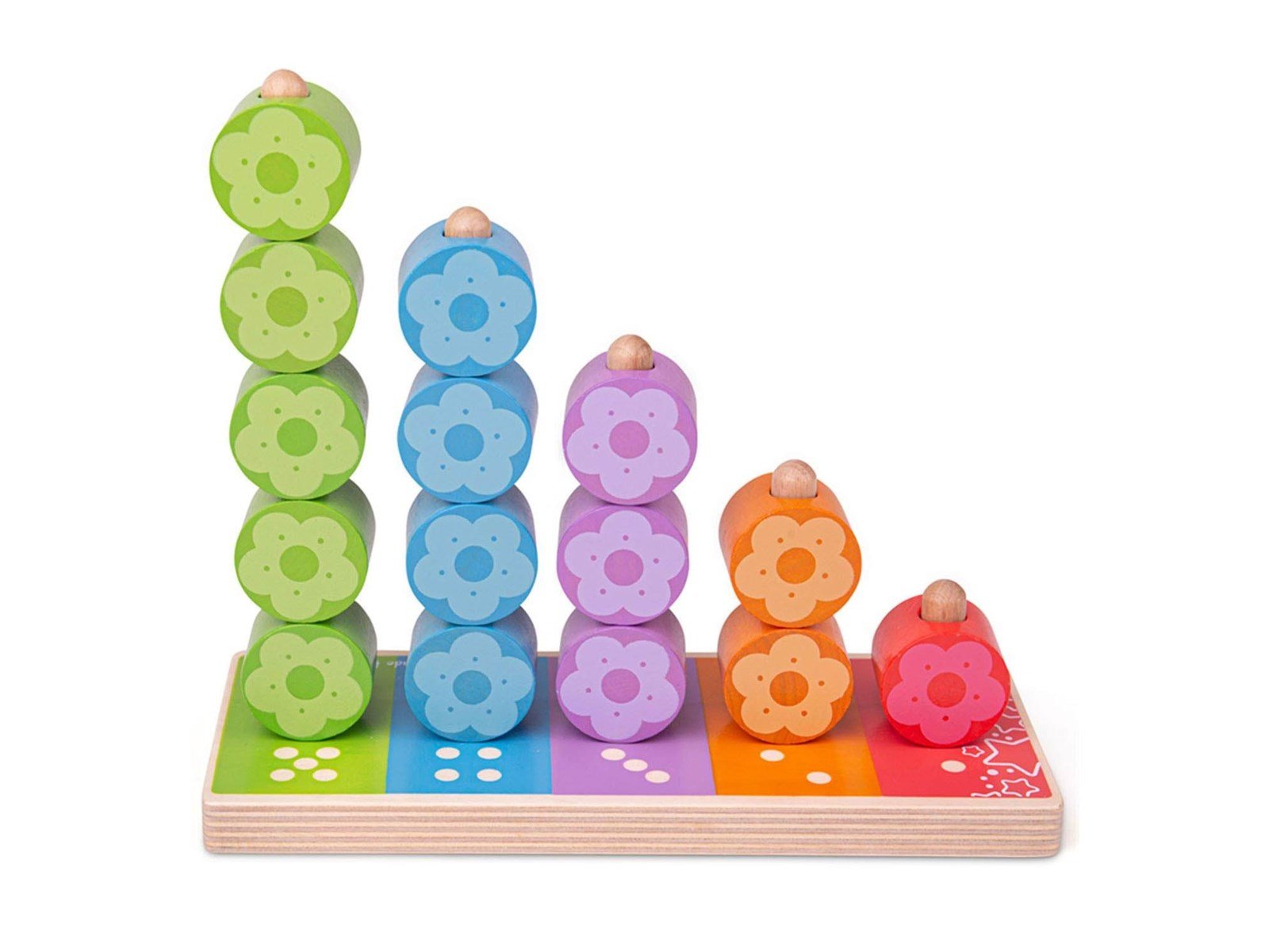 Bigjigs Wooden Stacking Game Flowers 16 pcs.