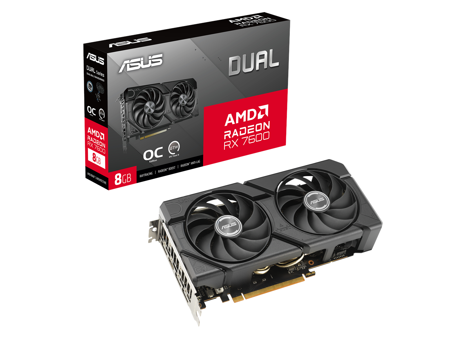 ASUS Radeon RX 7600 DUAL EVO OC - 8GB GDDR6 RAM - Grafikkarte