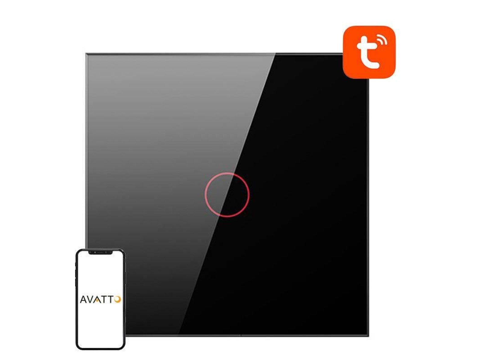 Avatto Smart Light Switch ZigBee LZTS02-EU-B1 1 Way No Neutral TUYA (black)