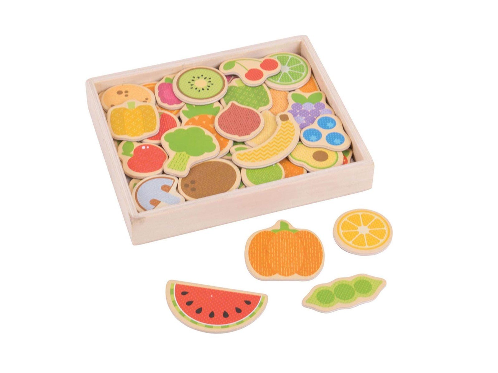 Bigjigs Wooden Magnets Fruit and Vegetables 35 pcs