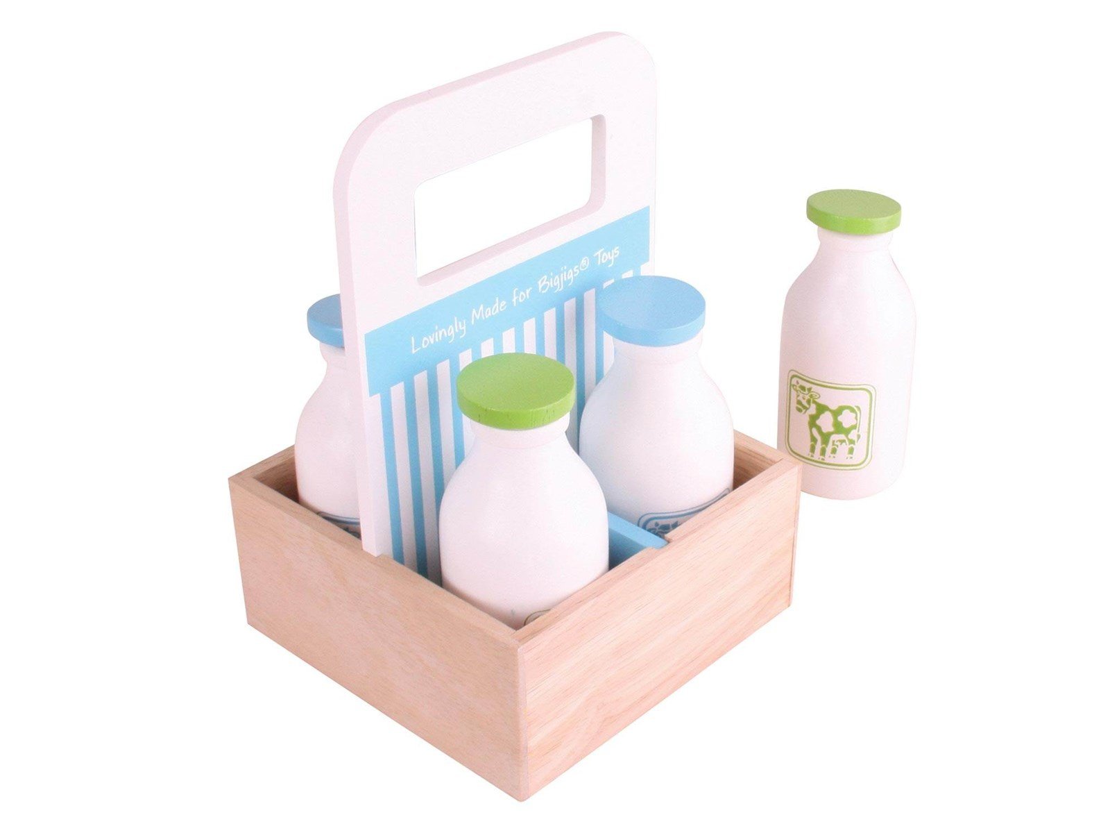 Bigjigs Wooden Box with Milk Bottles 5 pcs.